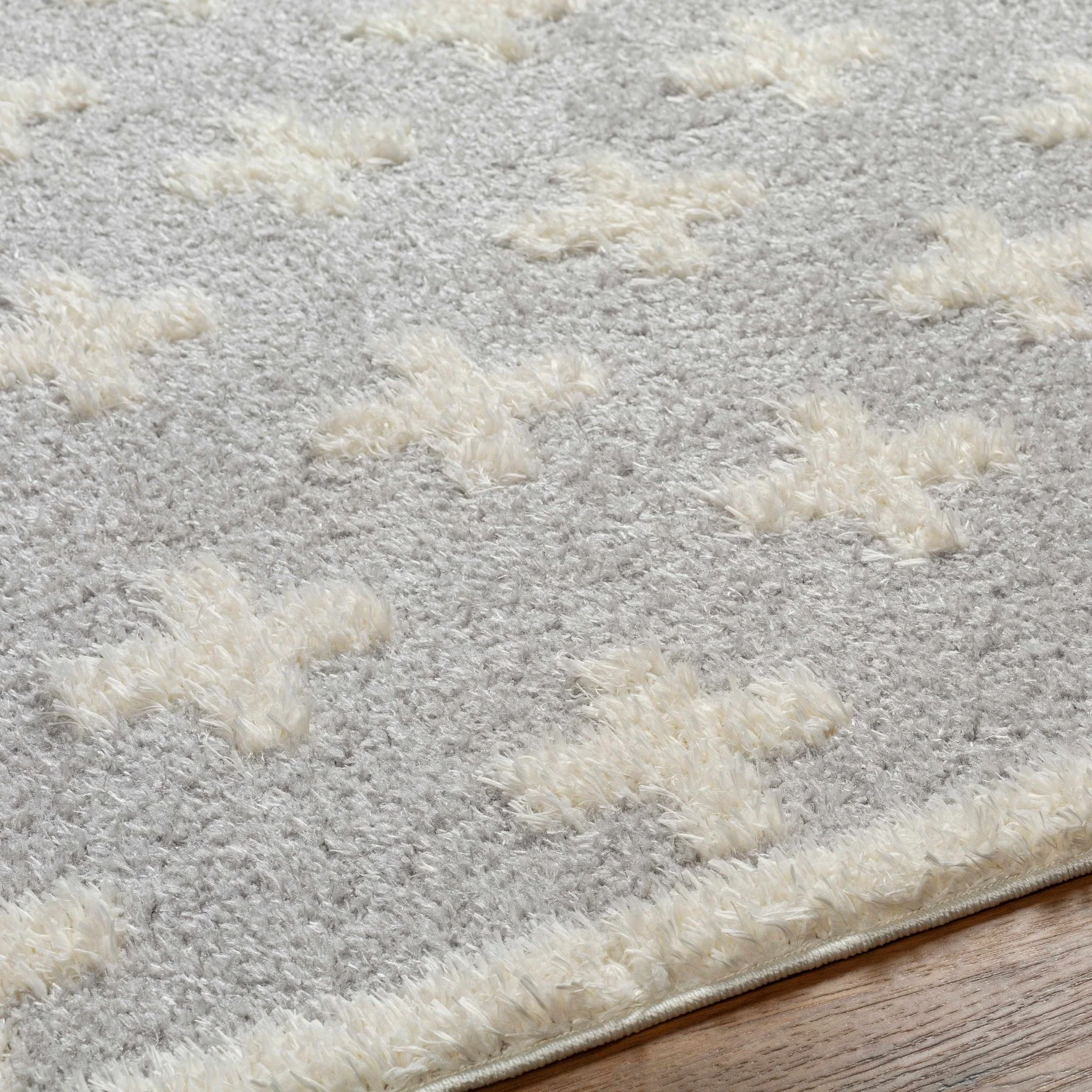 Modern Geometrical Gray and Ivory Plush Pile area rug - Image 7
