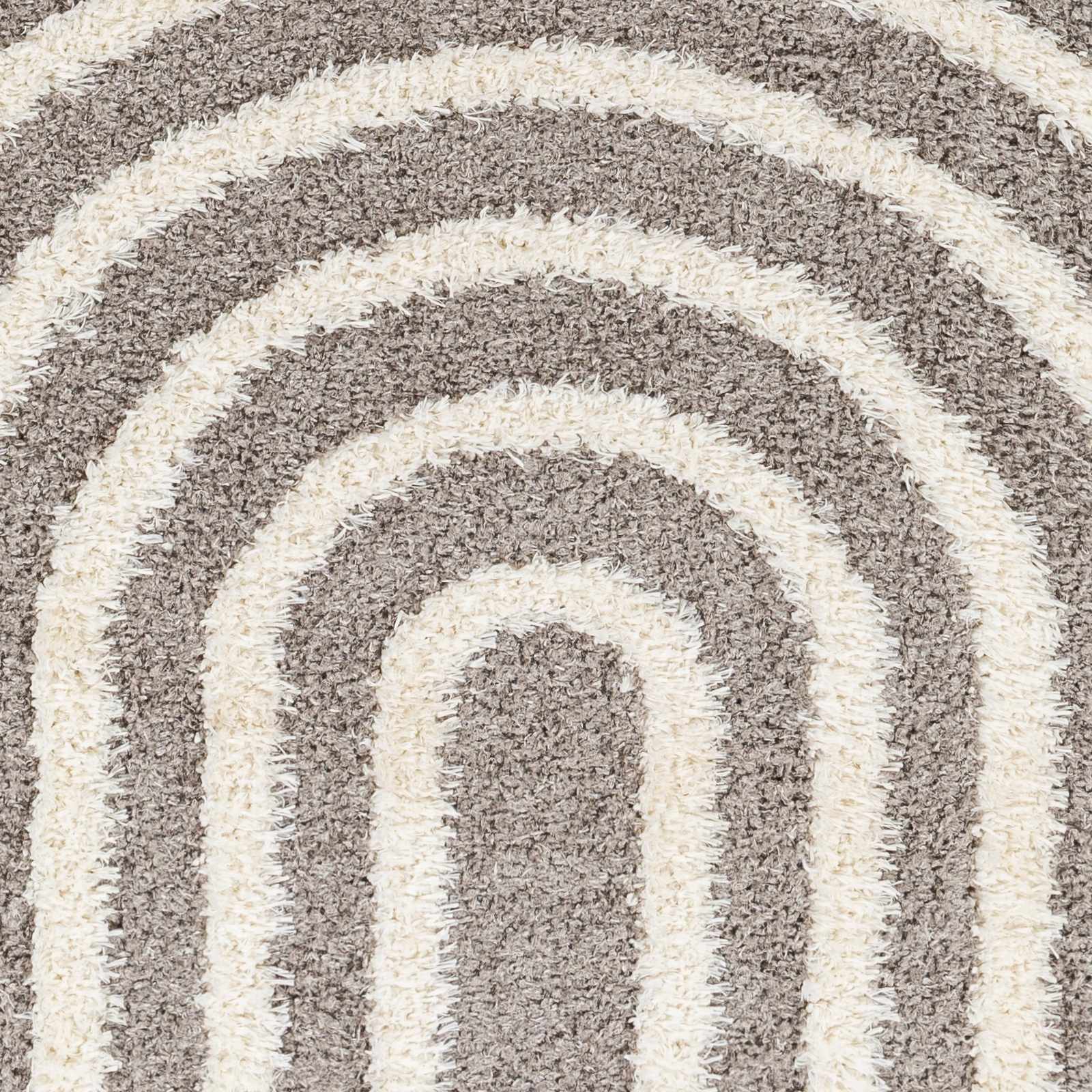 Modern Geometrical Gray and Ivory Plush Pile area rug - Image 7