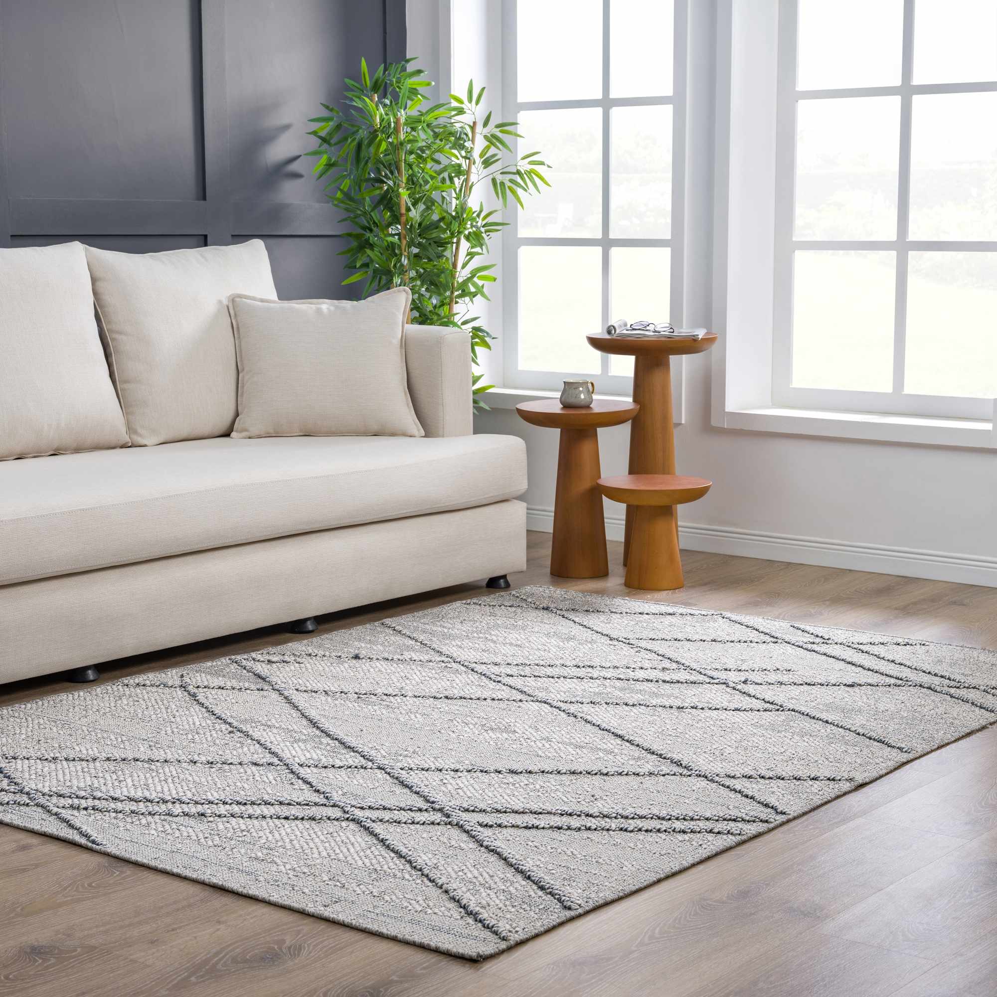 Modern Contemporary Geometrical Gray Outdoor Safe Area Rug - Image 18