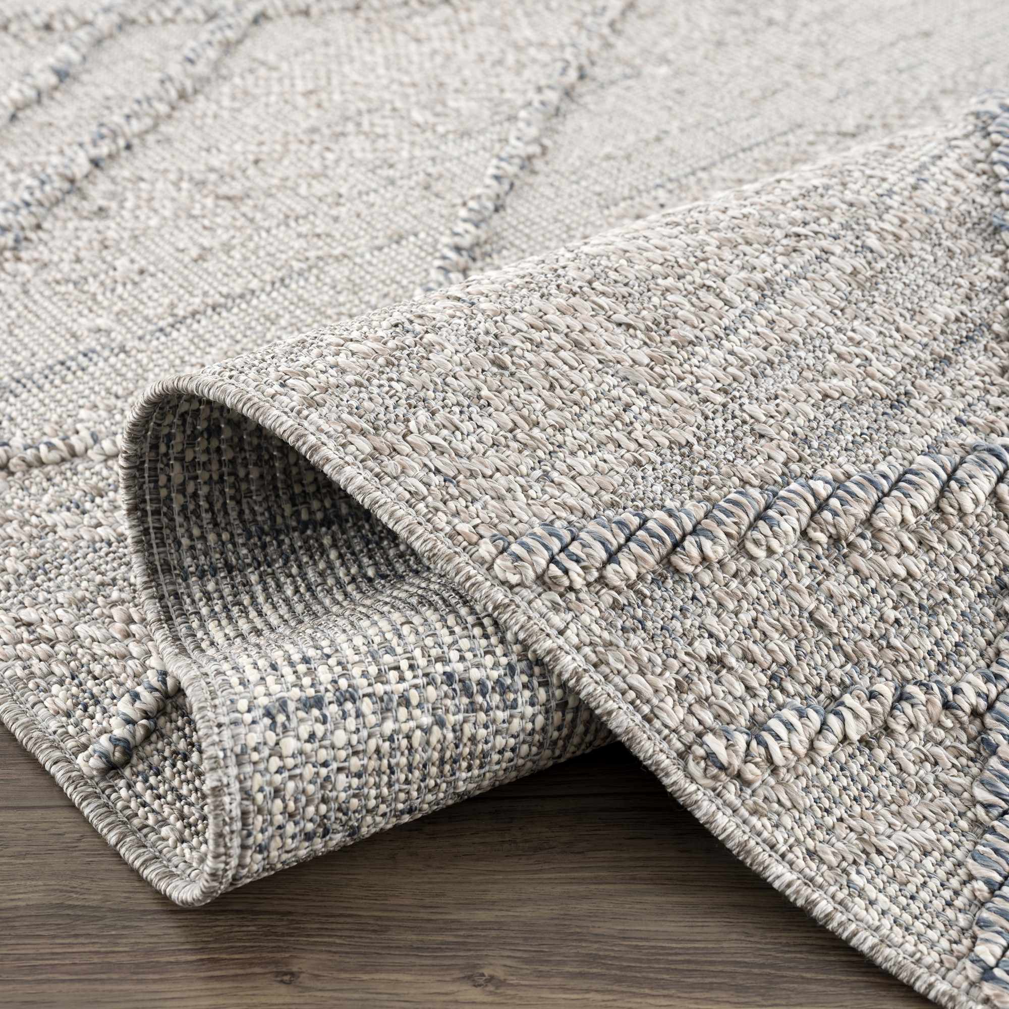 Modern Contemporary Geometrical Gray Outdoor Safe Area Rug - Image 9
