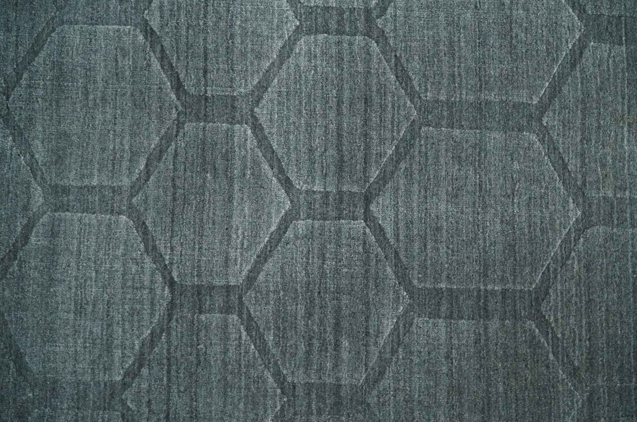 Modern Geometrical Hand Woven 2x3 Charcoal Area Rug made with Art Silk | N7123 - Image 2