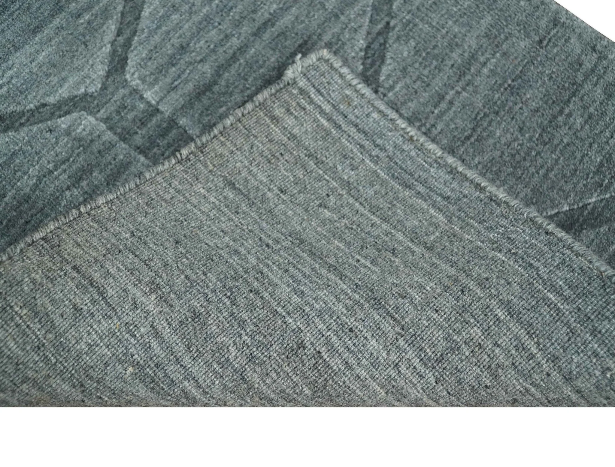 Modern Geometrical Hand Woven 2x3 Charcoal Area Rug made with Art Silk | N7123 - Image 5