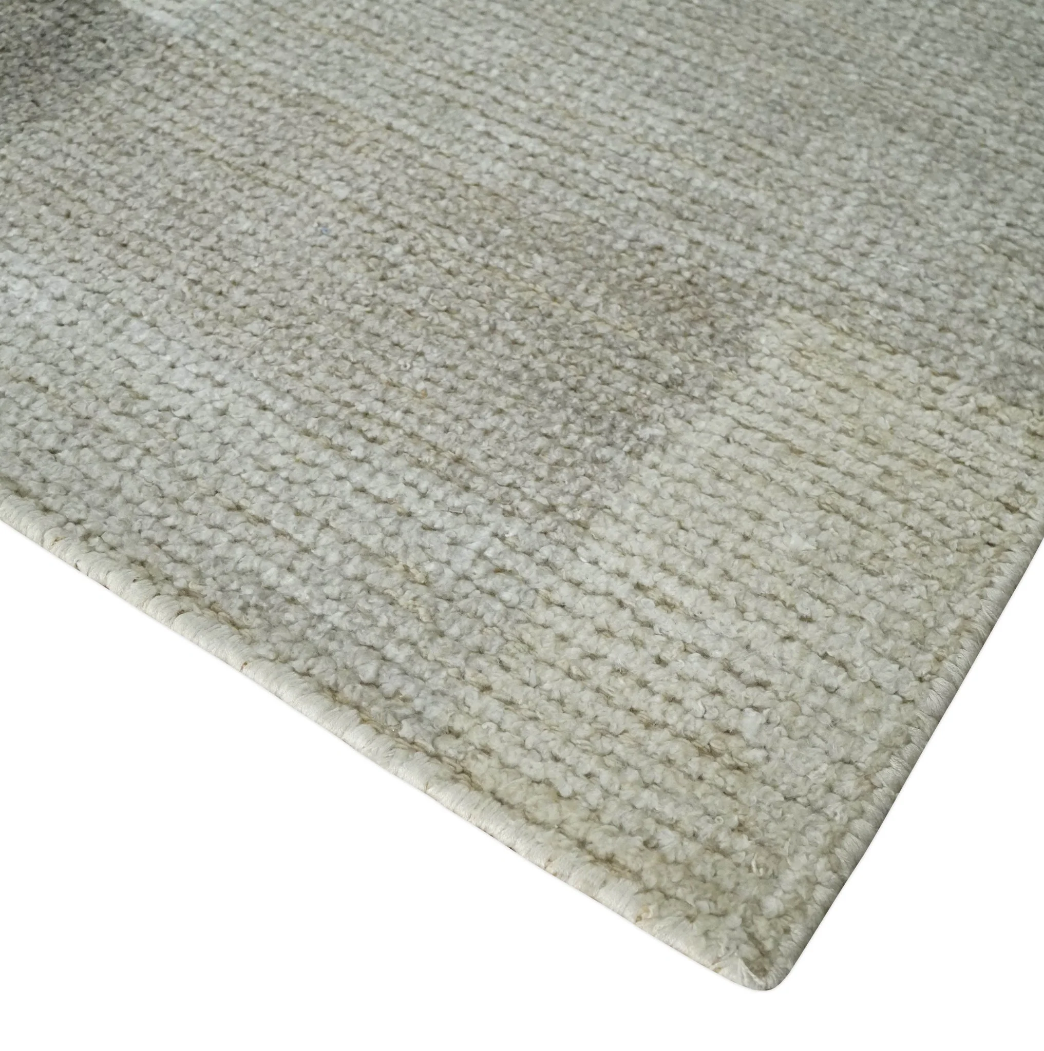 Modern Geometrical Hand knotted 2x3 Gray, Beige and Silver Area Rug | N5323 - Image 3