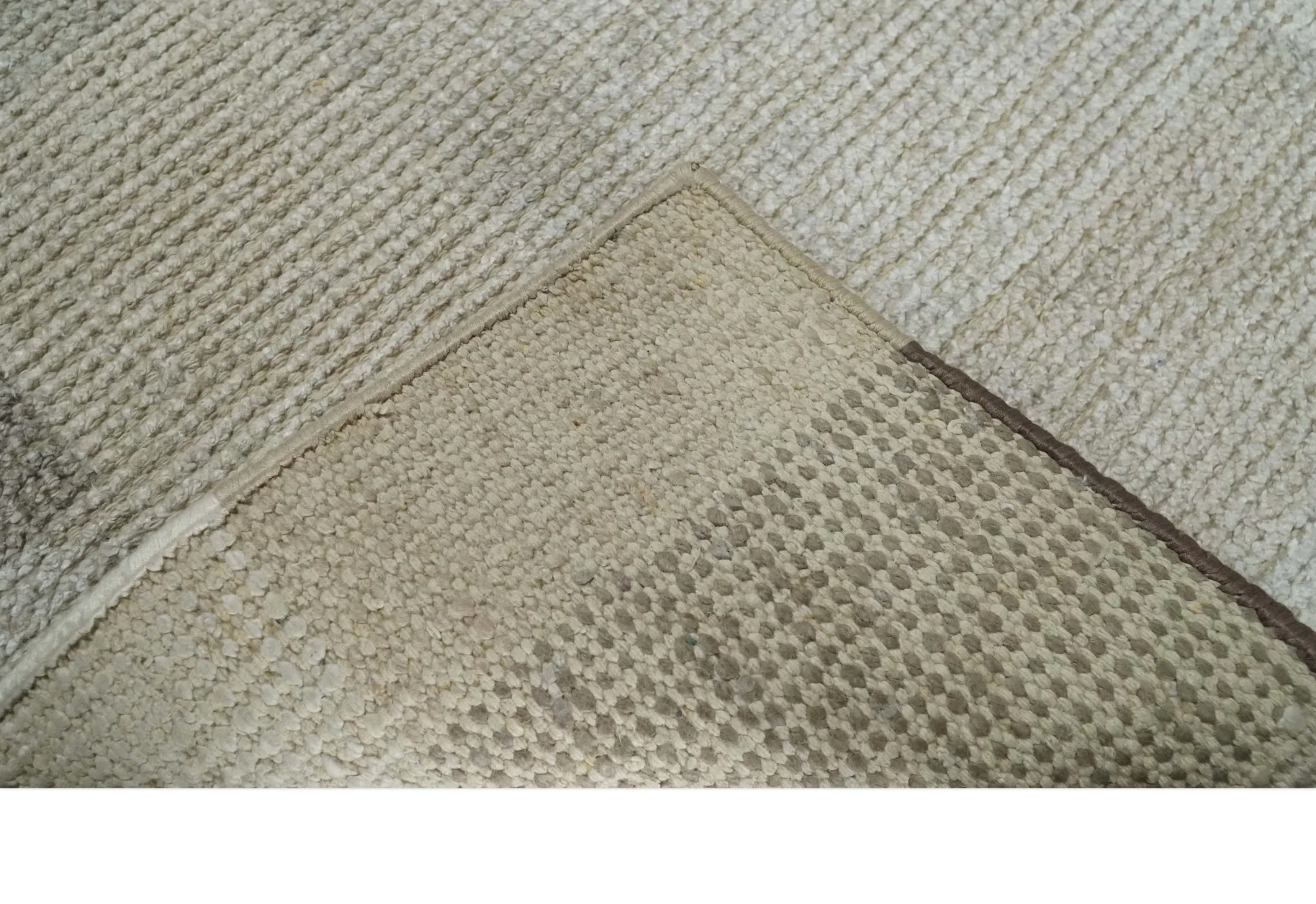 Modern Geometrical Hand knotted 2x3 Gray, Beige and Silver Area Rug | N5323 - Image 7