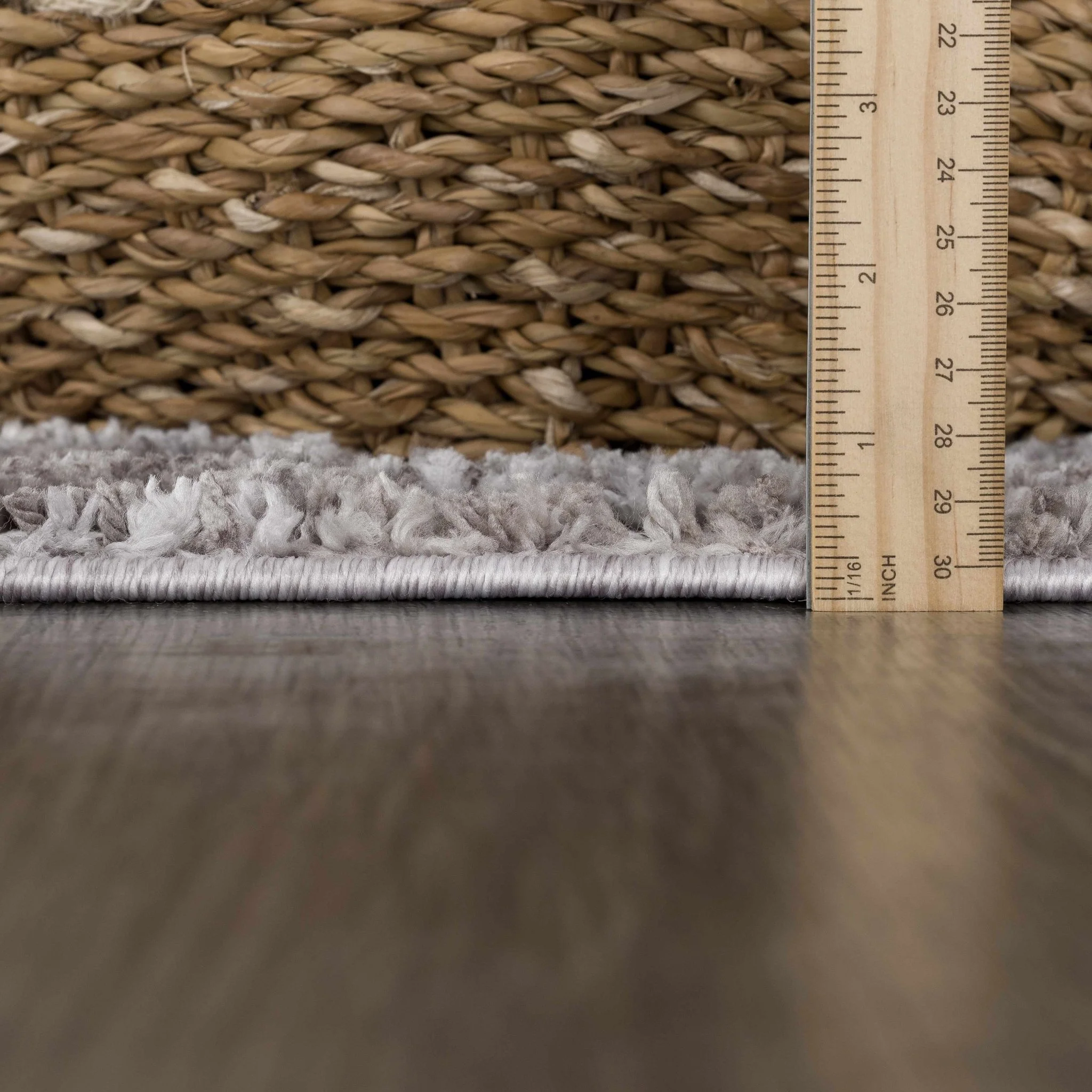Modern Geometrical High Low Texture Silver and Dark Purple Area Rug - Image 16