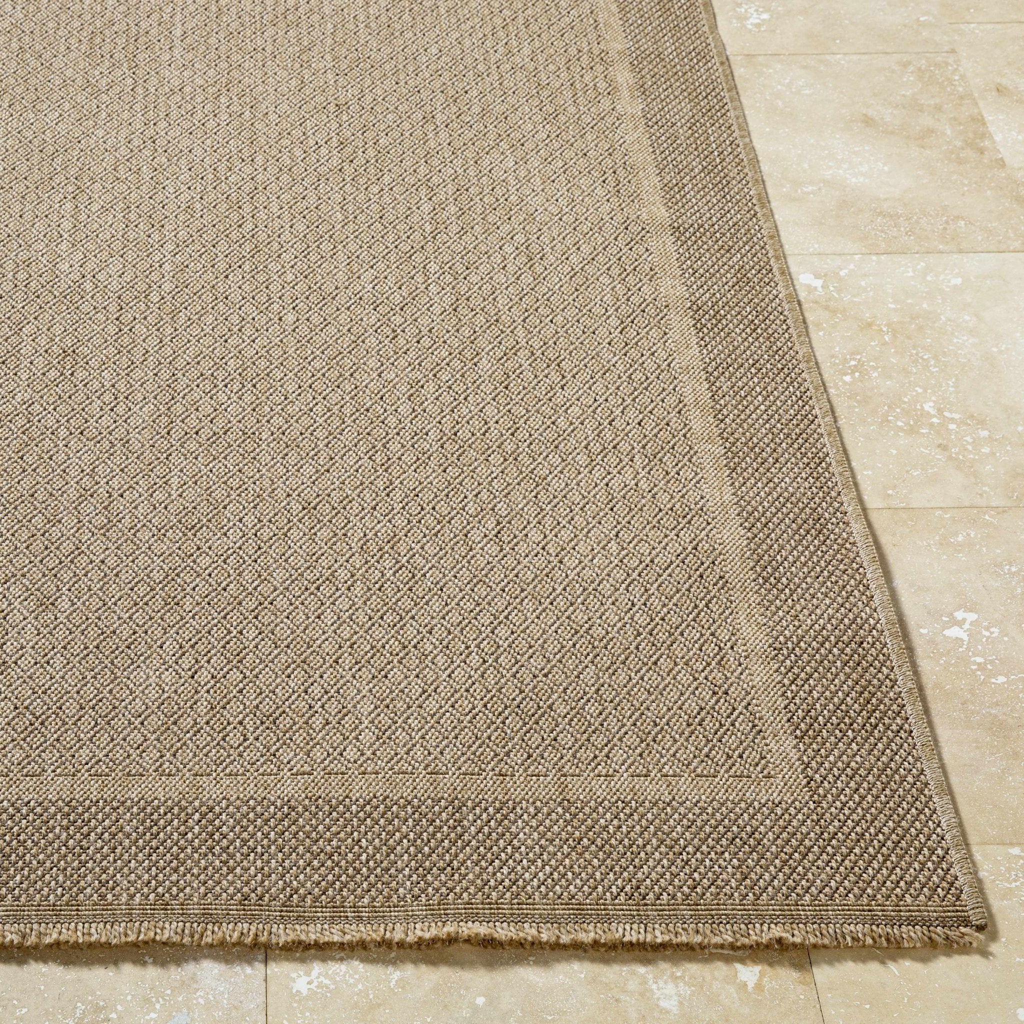 Modern Geometrical Ikuyo Tan And Brown Machine Woven Indoor & Outdoor Rug - Image 10