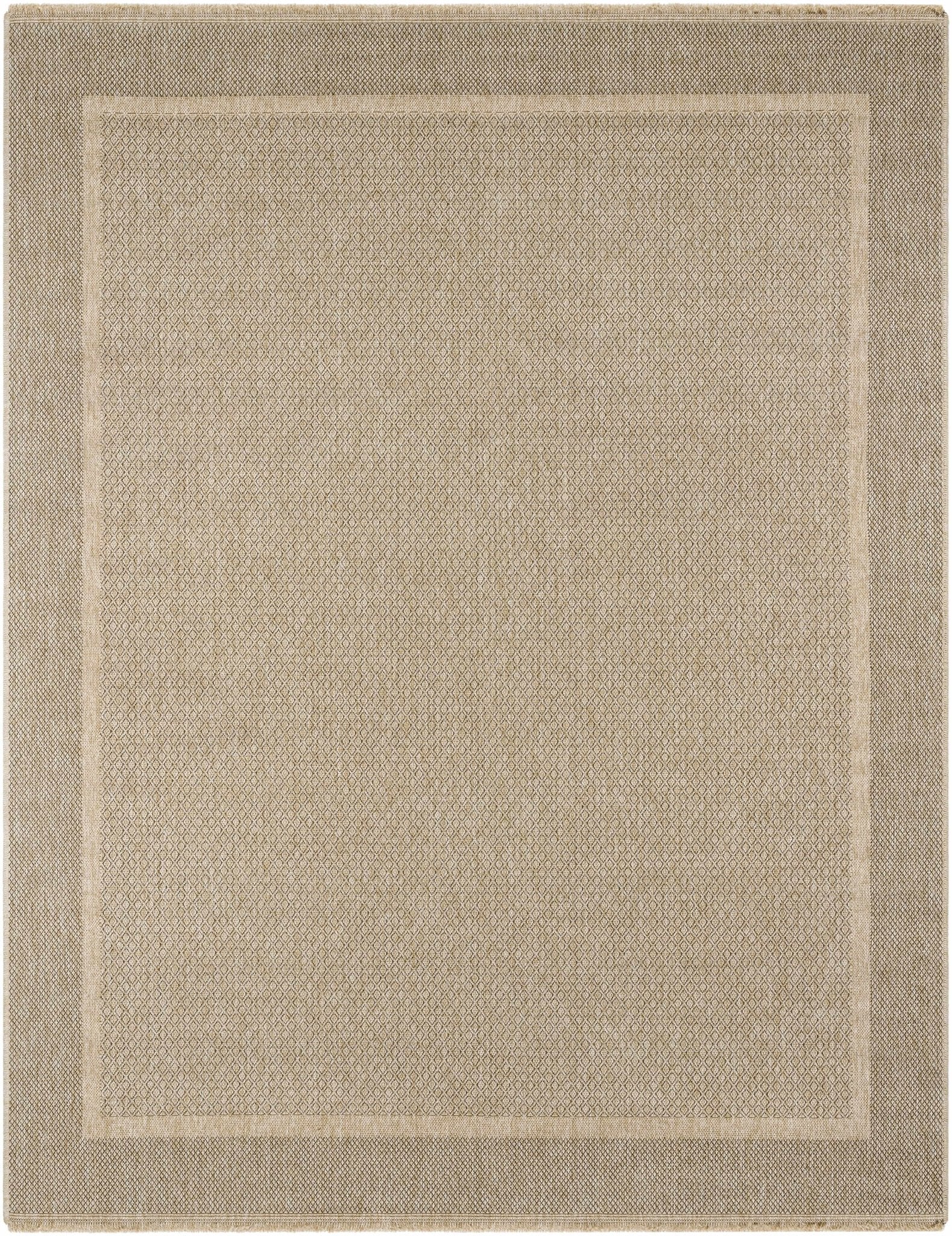 Modern Geometrical Ikuyo Tan And Brown Machine Woven Indoor & Outdoor Rug - Image 13