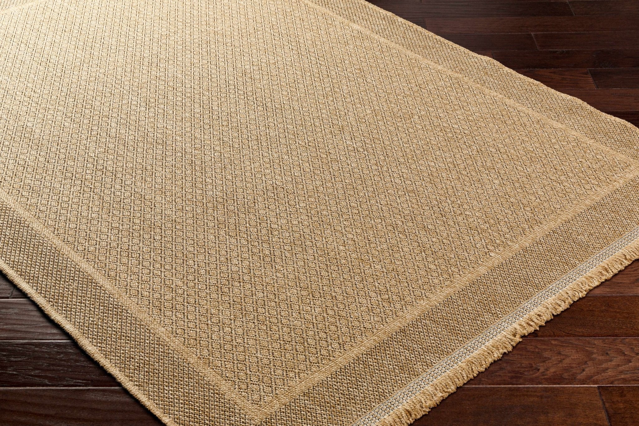 Modern Geometrical Ikuyo Tan And Brown Machine Woven Indoor & Outdoor Rug - Image 3
