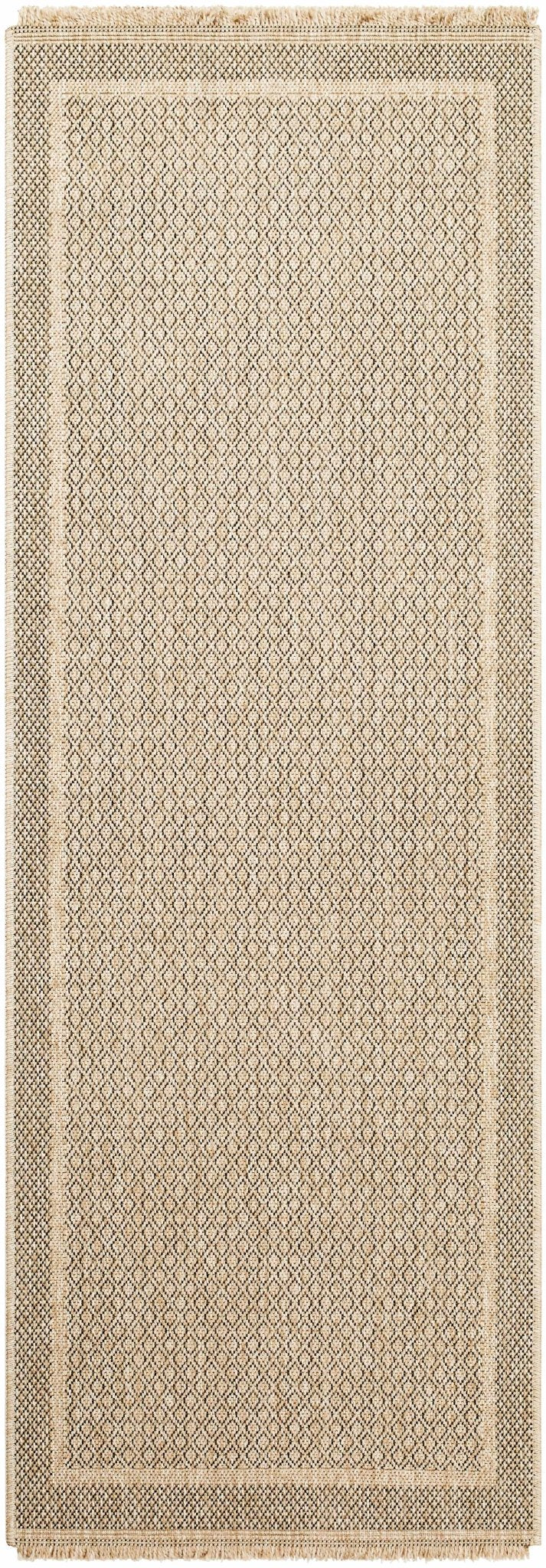Modern Geometrical Ikuyo Tan And Brown Machine Woven Indoor & Outdoor Rug - Image 8