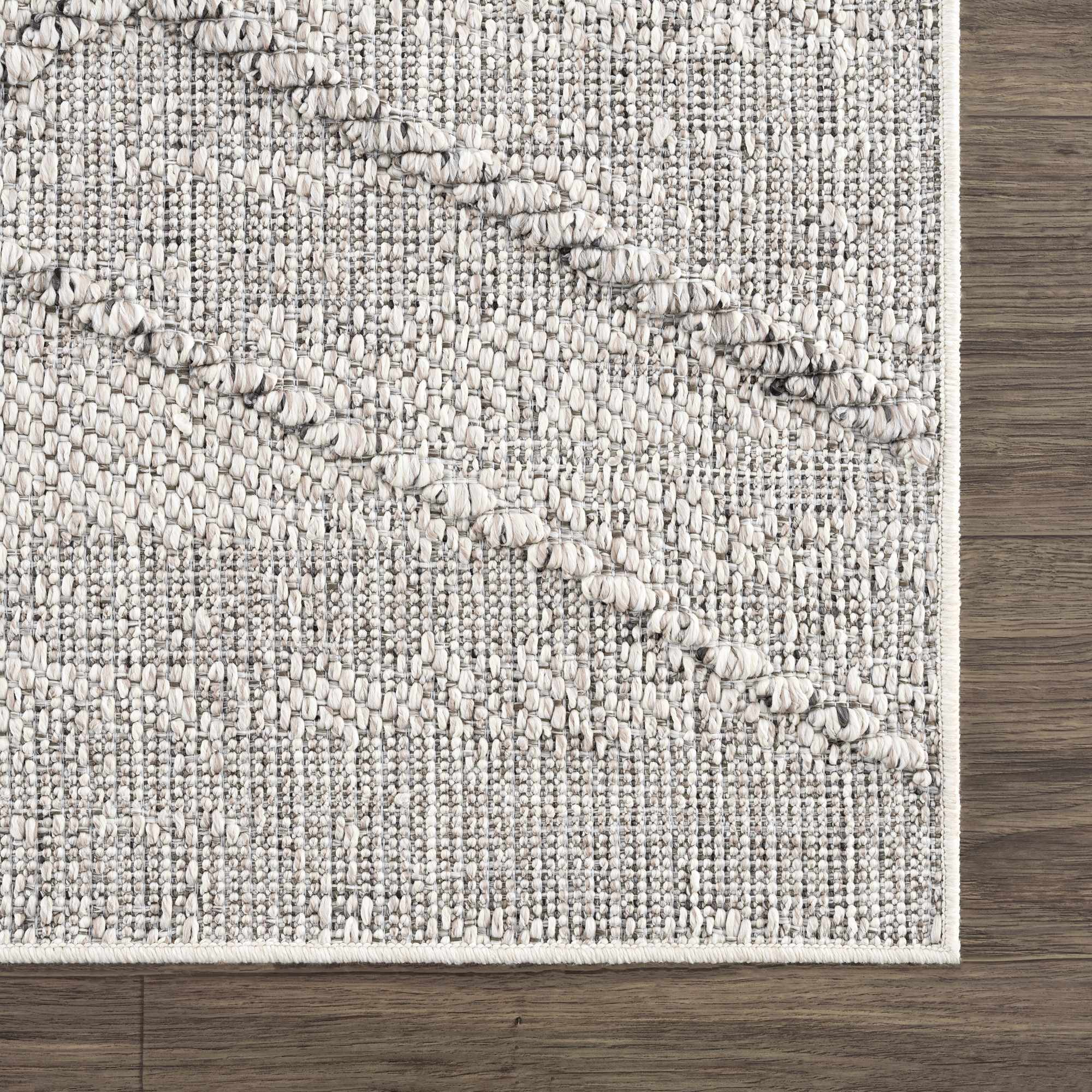 Modern Geometrical Ivory and Gray Outdoor Safe Area Rug - Image 10