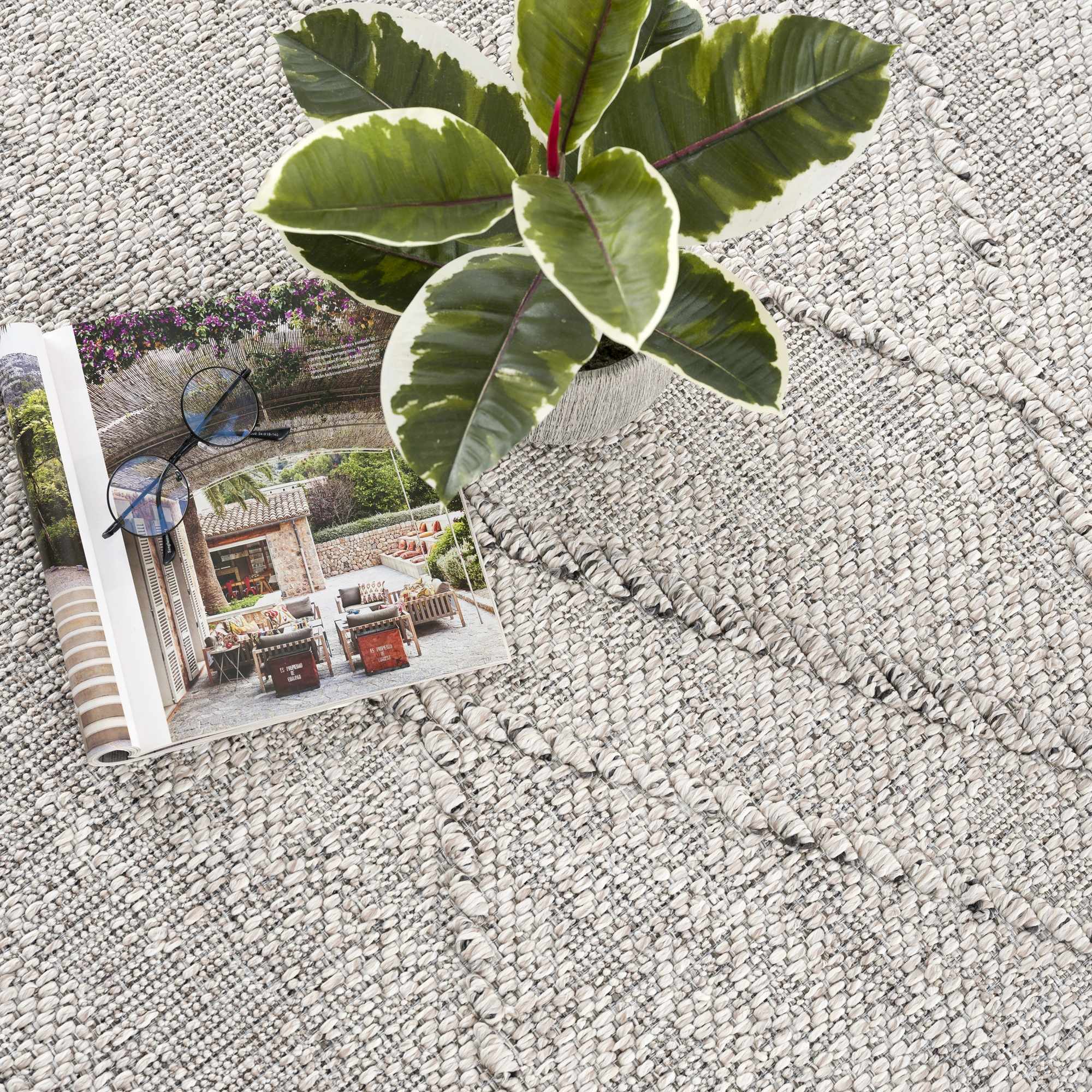 Modern Geometrical Ivory and Gray Outdoor Safe Area Rug - Image 15