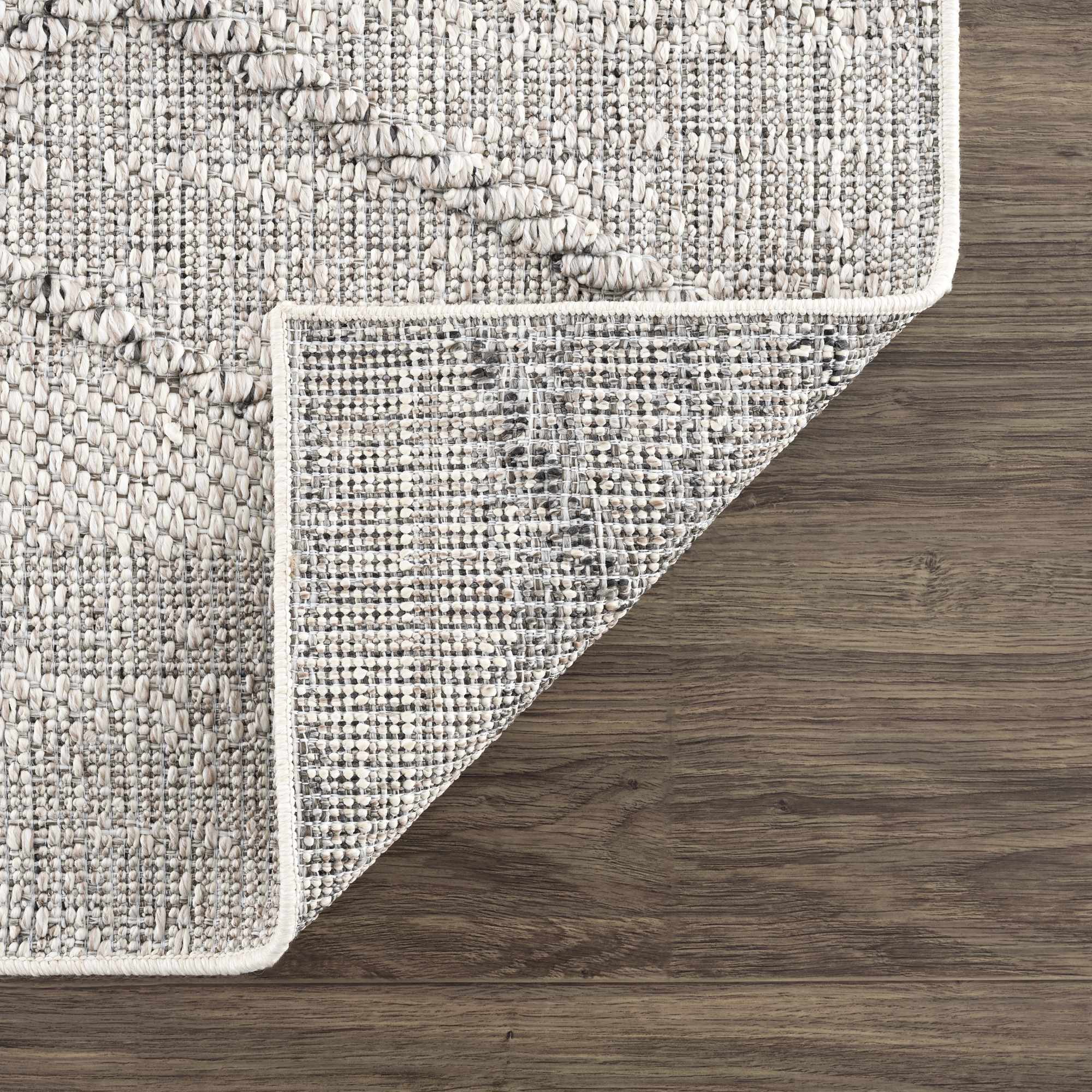 Modern Geometrical Ivory and Gray Outdoor Safe Area Rug - Image 5