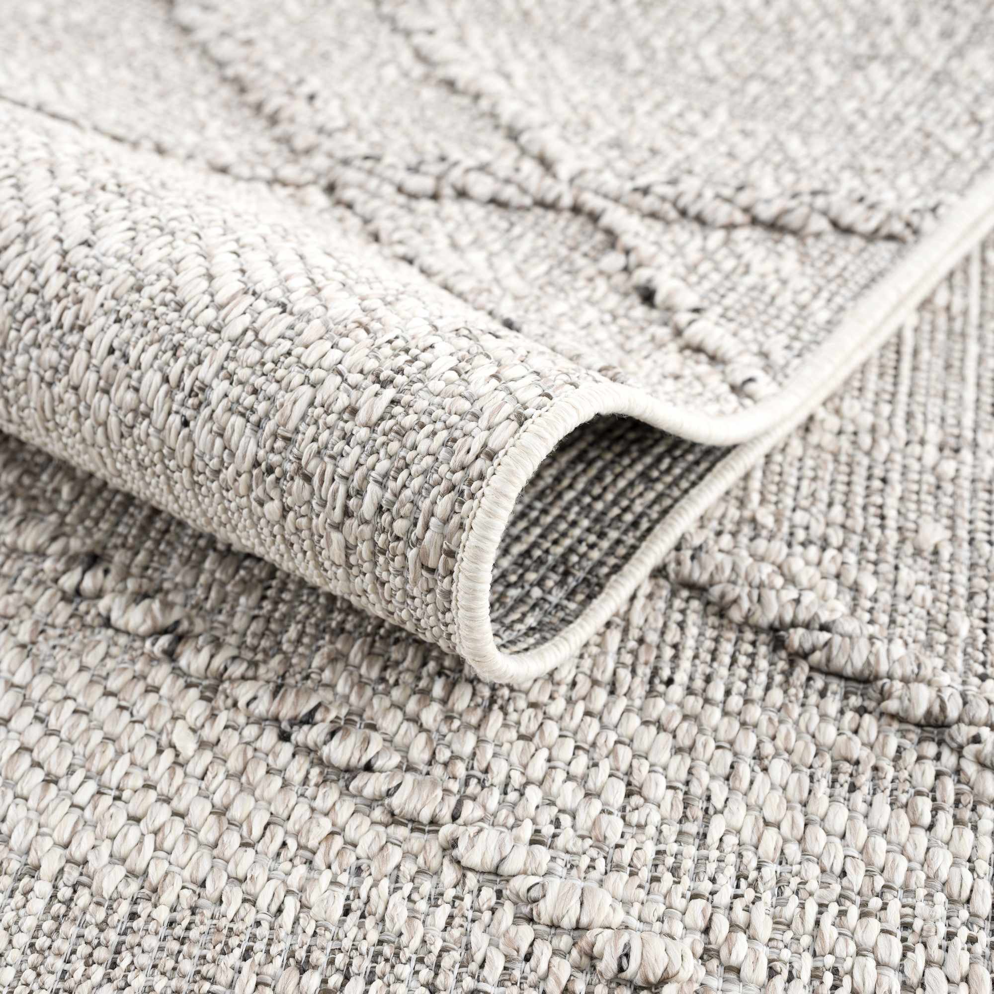 Modern Geometrical Ivory and Gray Outdoor Safe Area Rug - Image 6