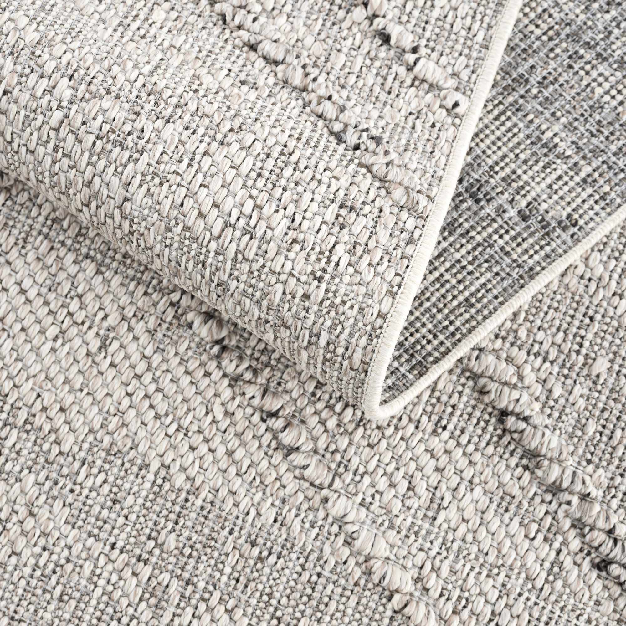 Modern Geometrical Ivory and Gray Outdoor Safe Area Rug - Image 8