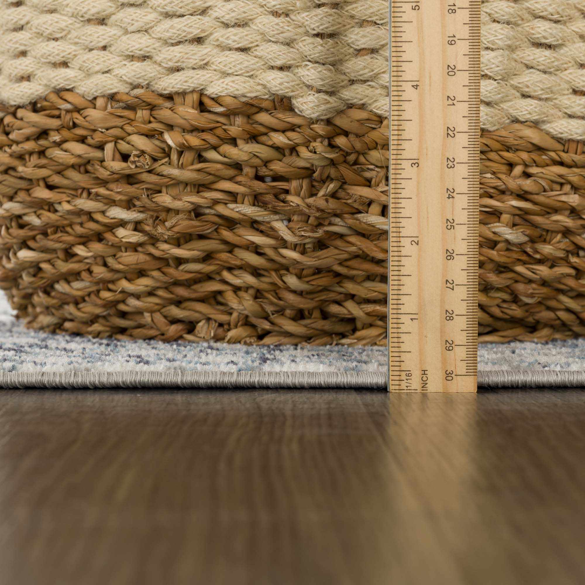 Modern Geometrical Ivory, and Teal Washable Area Rug - Image 11