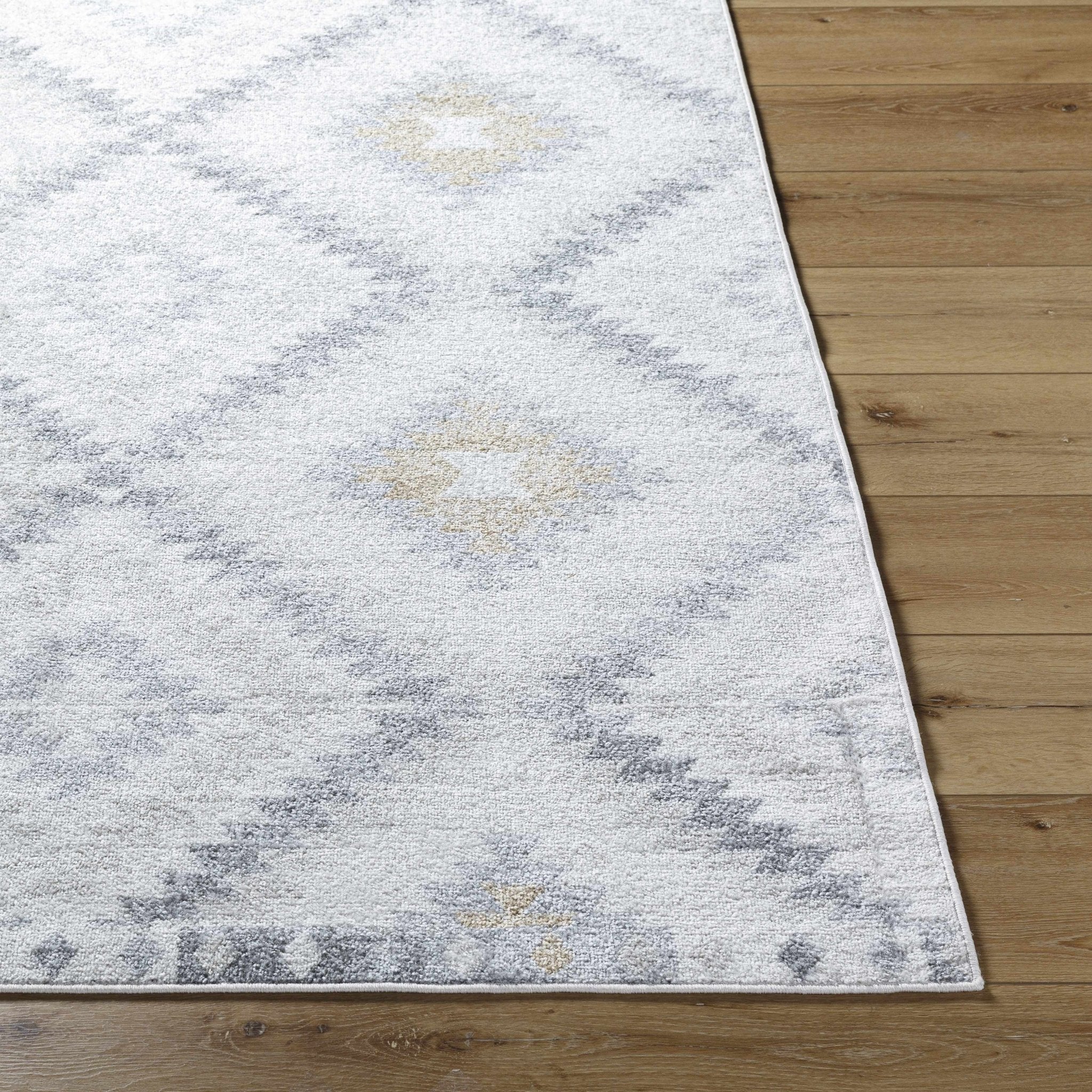 Modern Geometrical Ivory, Charcoal and Camel Southwestern area rug - Image 4