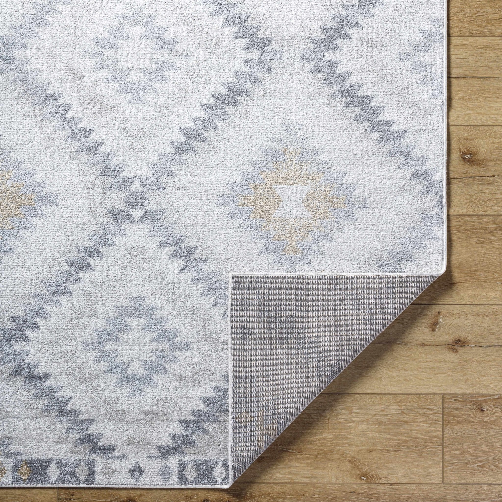 Modern Geometrical Ivory, Charcoal and Camel Southwestern area rug - Image 5
