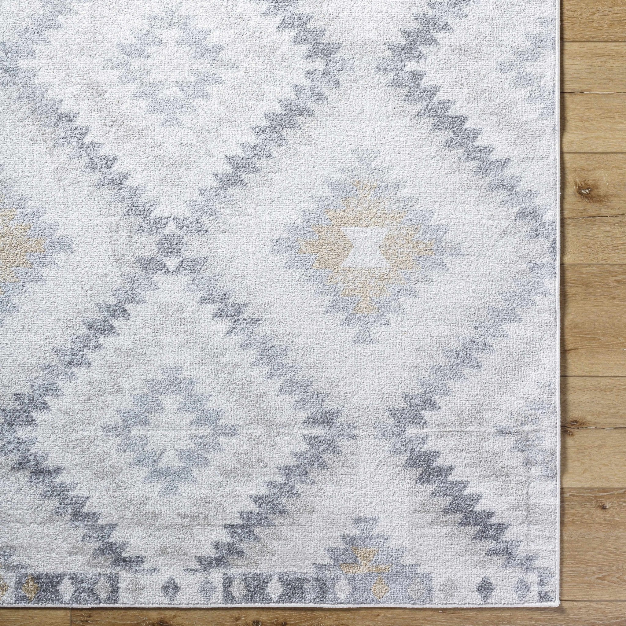 Modern Geometrical Ivory, Charcoal and Camel Southwestern area rug - Image 6