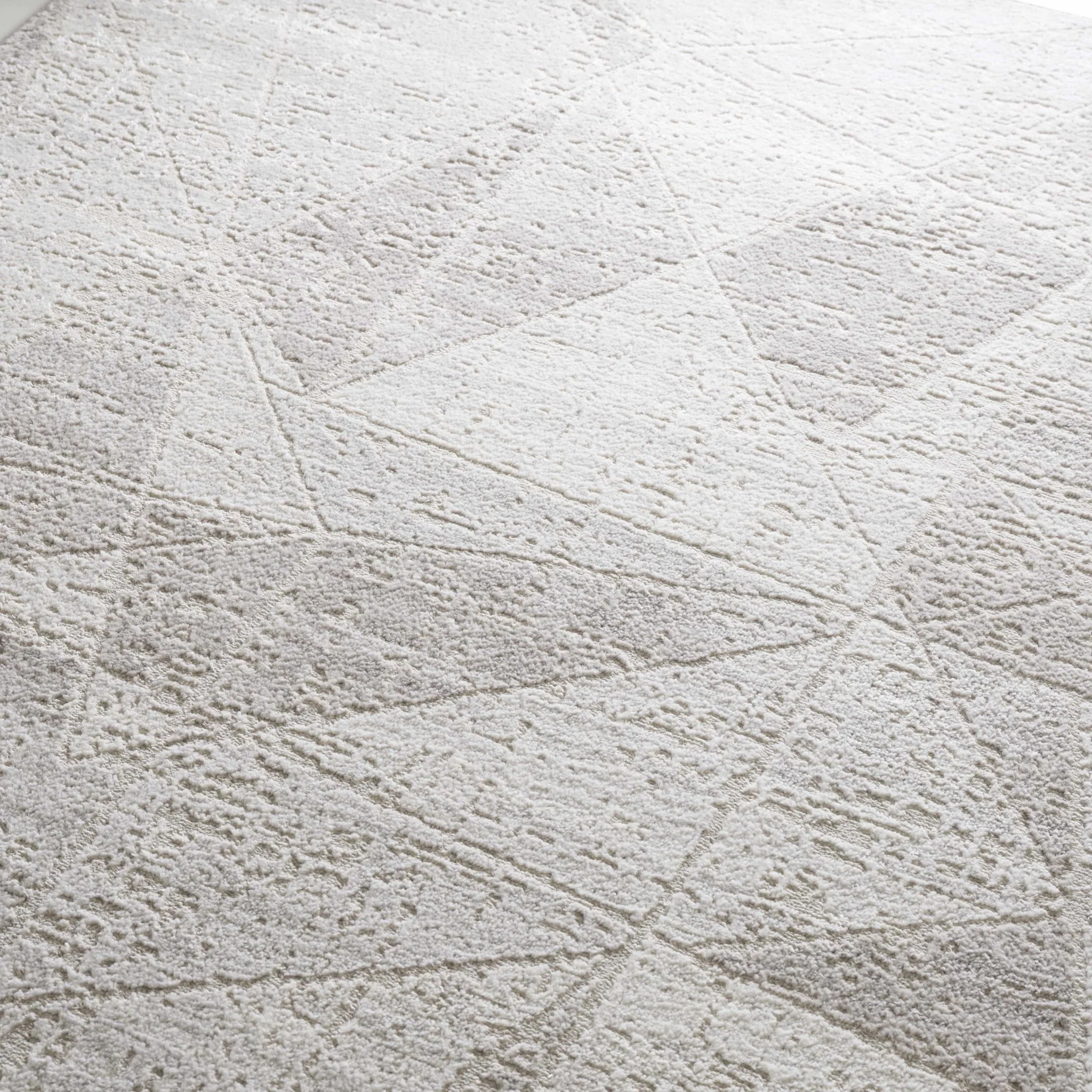 Modern Geometrical Ivory, Silver and Purple Area Rug - Image 11