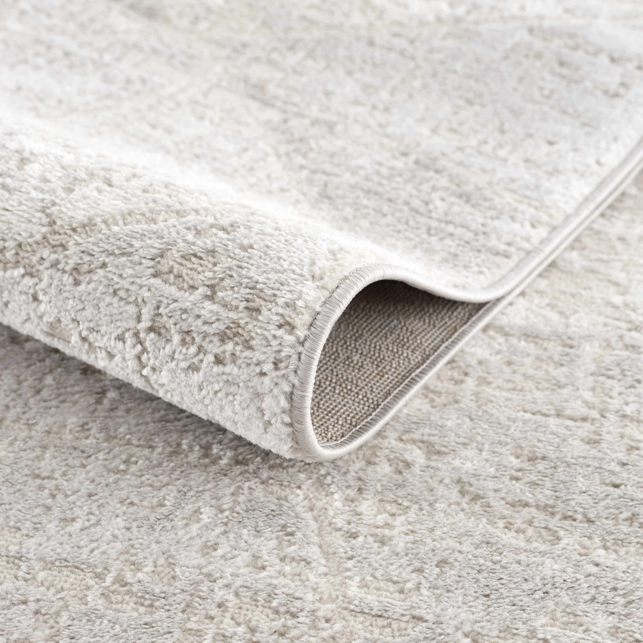 Modern Geometrical Ivory, Silver and Purple Area Rug - Image 4