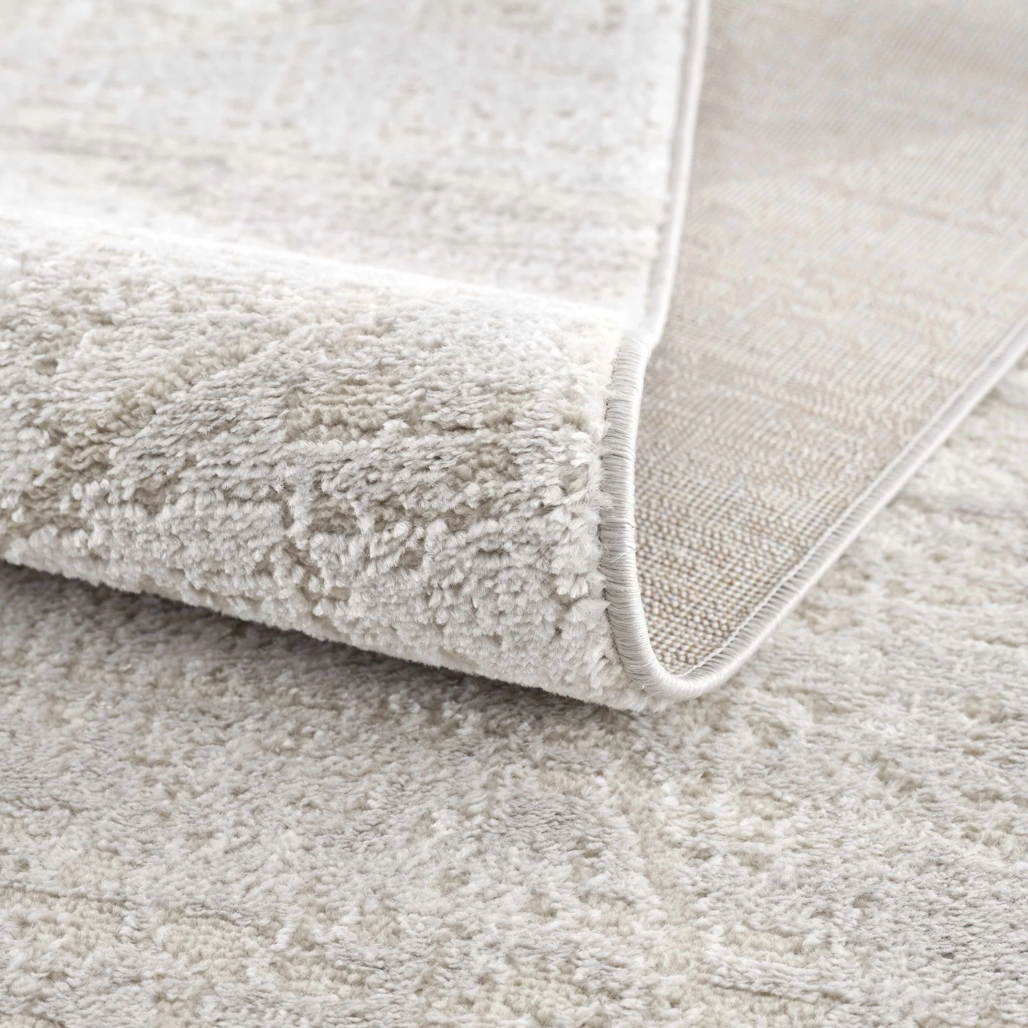 Modern Geometrical Ivory, Silver and Purple Area Rug - Image 5