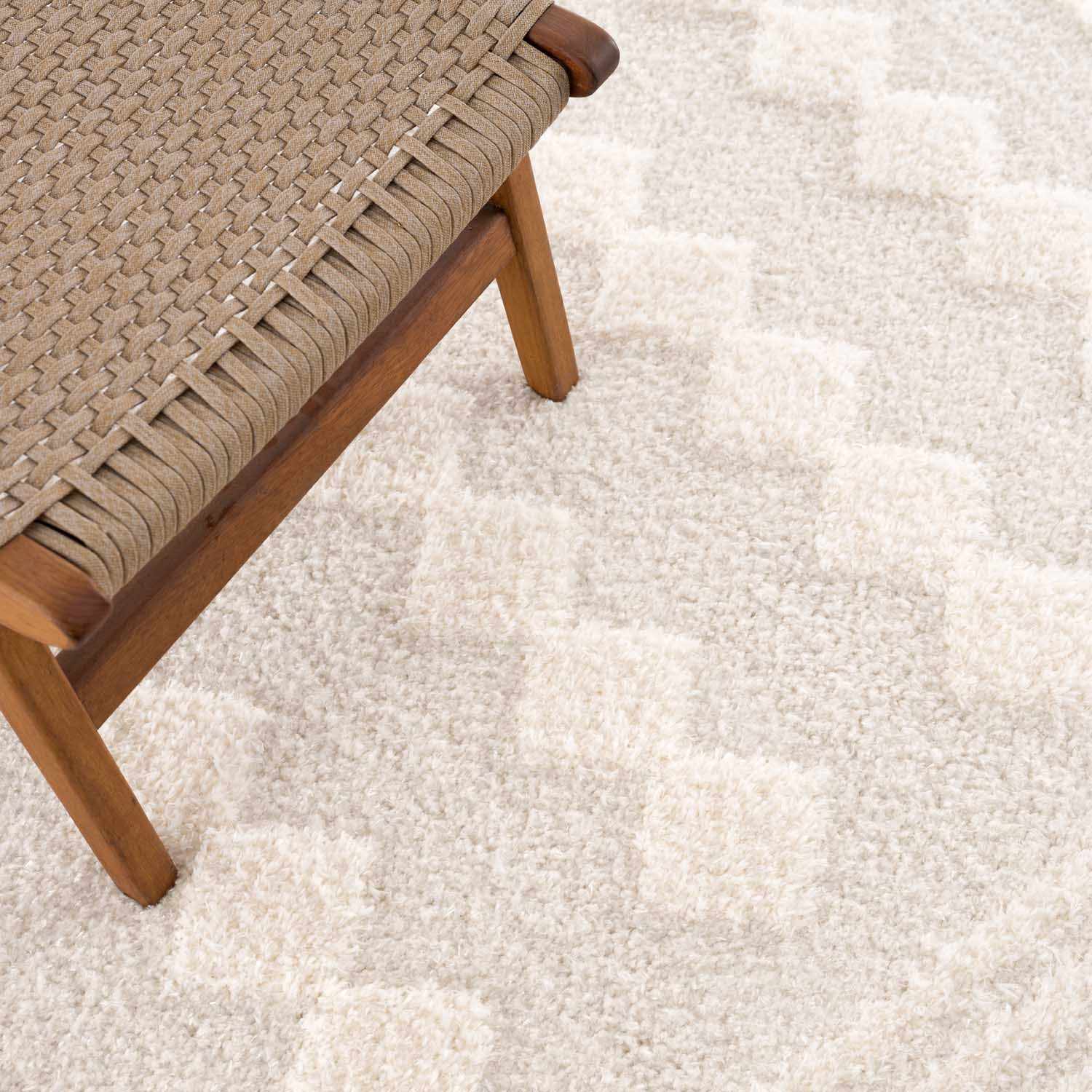 Modern Geometrical Ivory Stripes design Plush Pile area rug - Image 12
