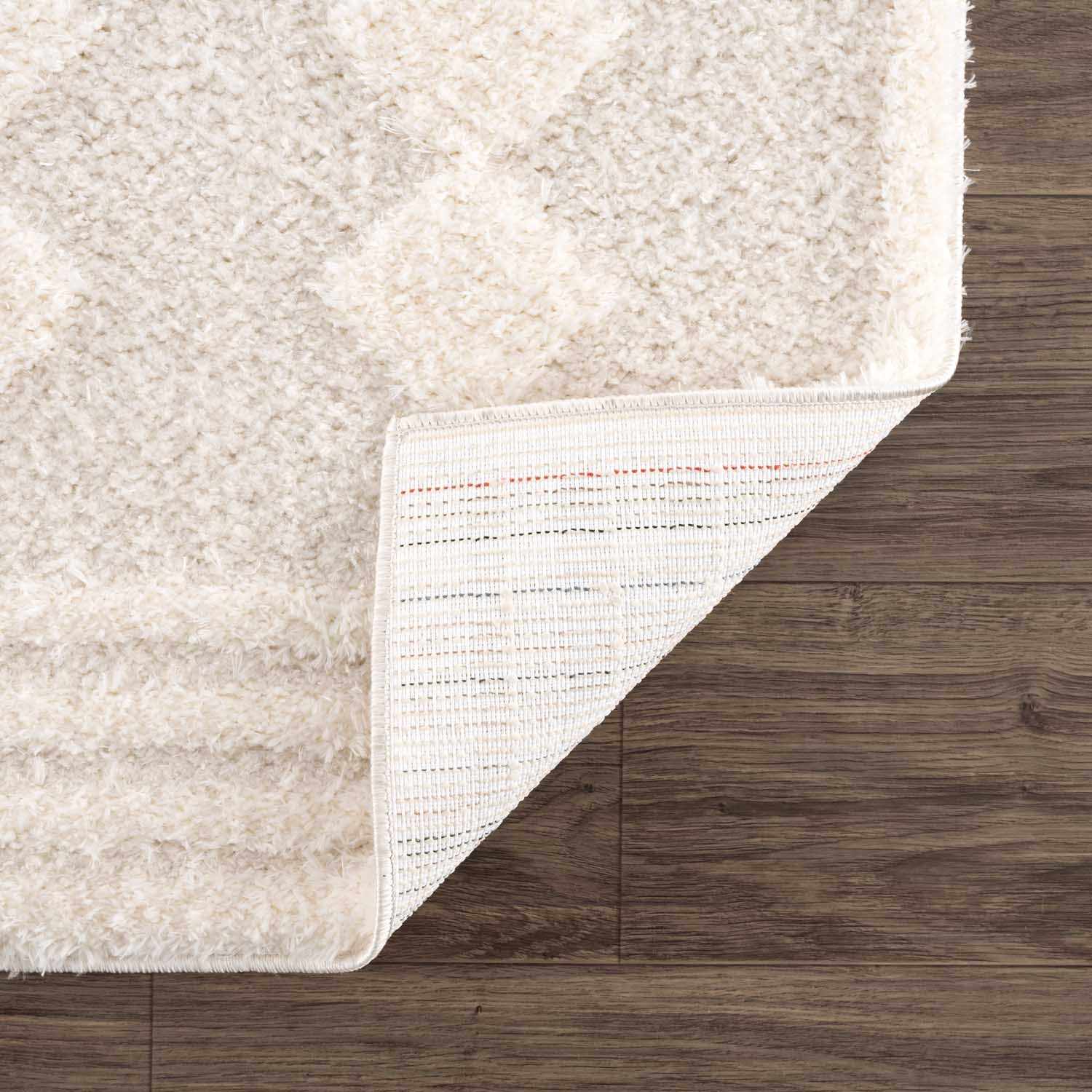 Modern Geometrical Ivory Stripes design Plush Pile area rug - Image 4