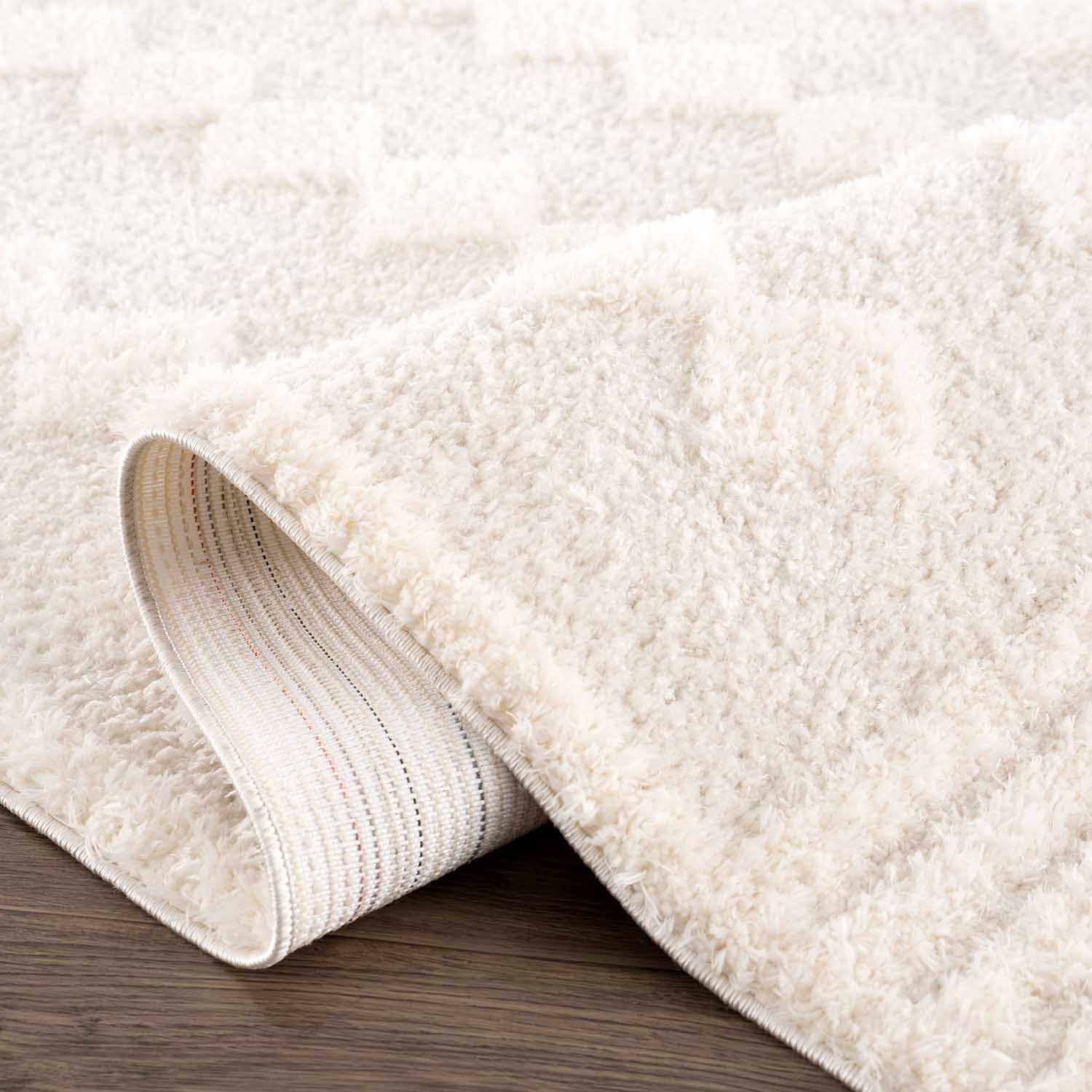 Modern Geometrical Ivory Stripes design Plush Pile area rug - Image 6