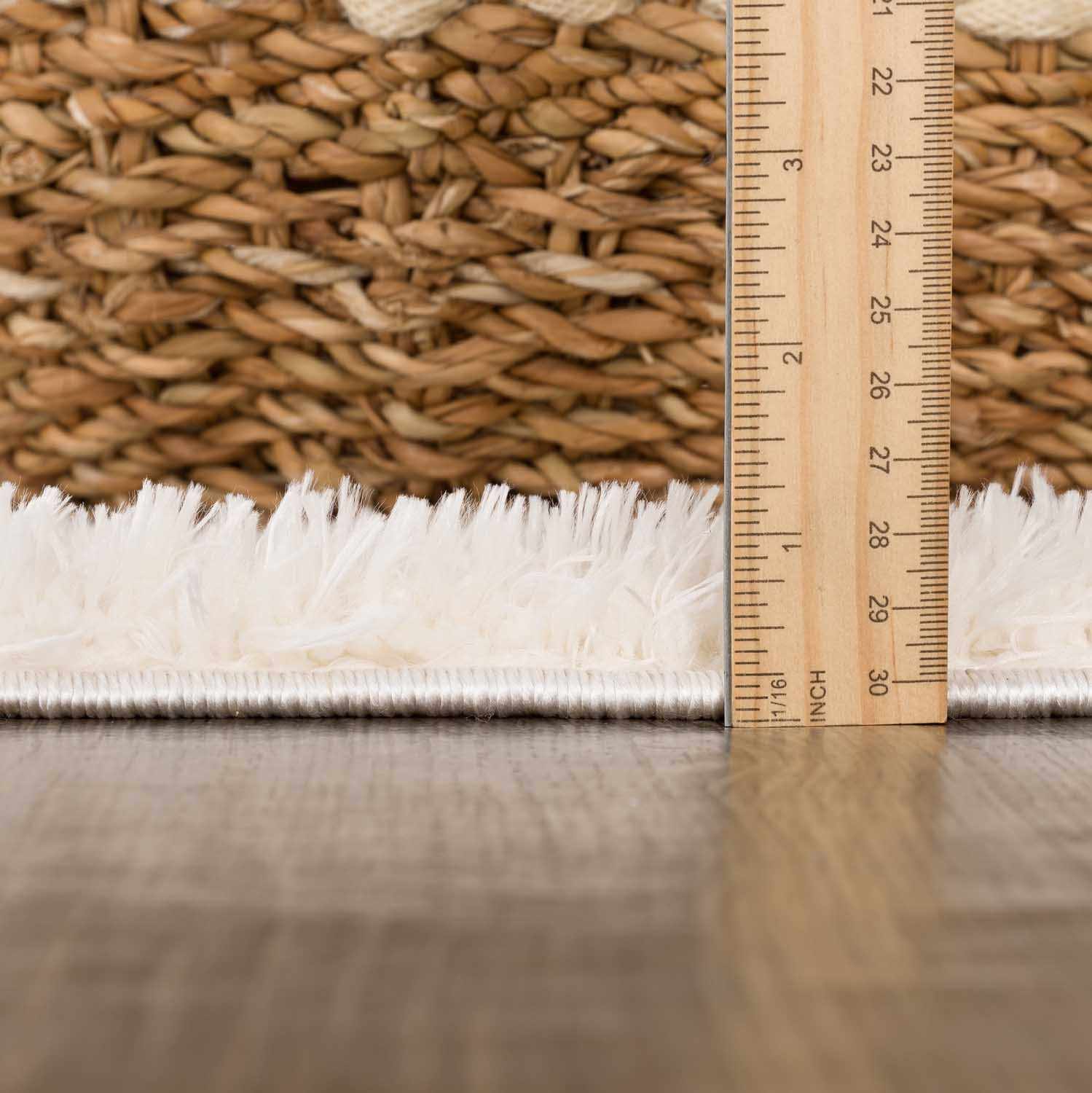 Modern Geometrical Ivory Stripes design Plush Pile area rug - Image 8