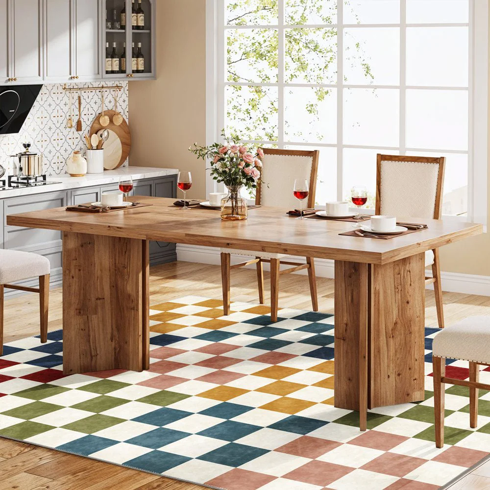 Modern Geometrical Multicolor Machine Washable Cotton Area Rug - Image 5