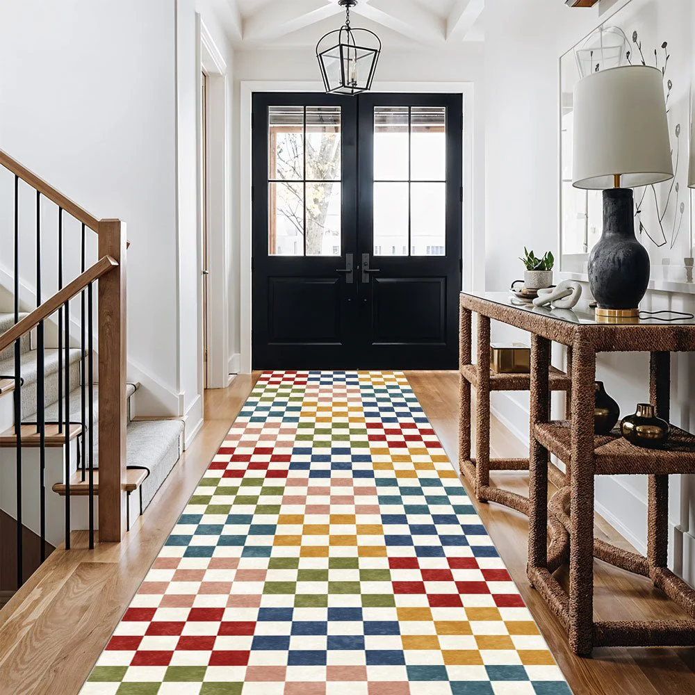 Modern Geometrical Multicolor Machine Washable Cotton Area Rug - Image 6
