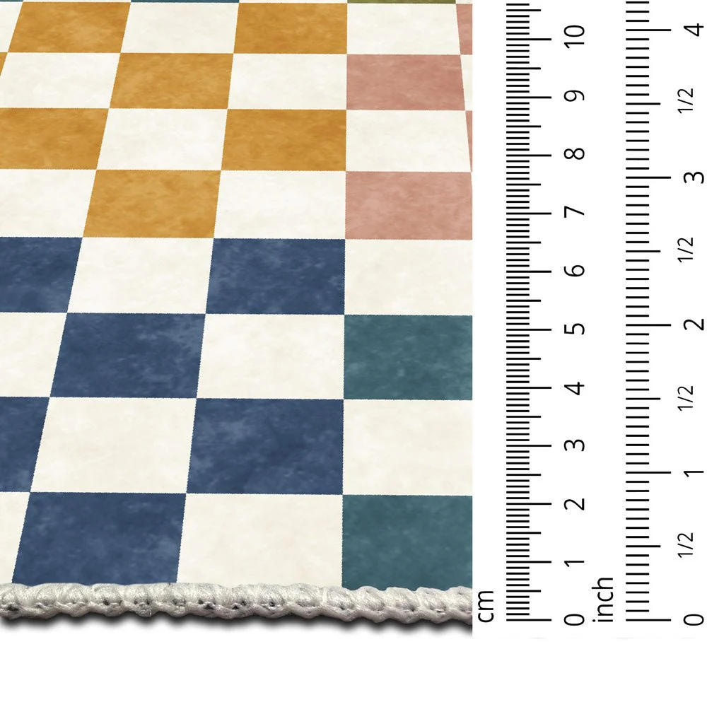 Modern Geometrical Multicolor Machine Washable Cotton Area Rug - Image 7