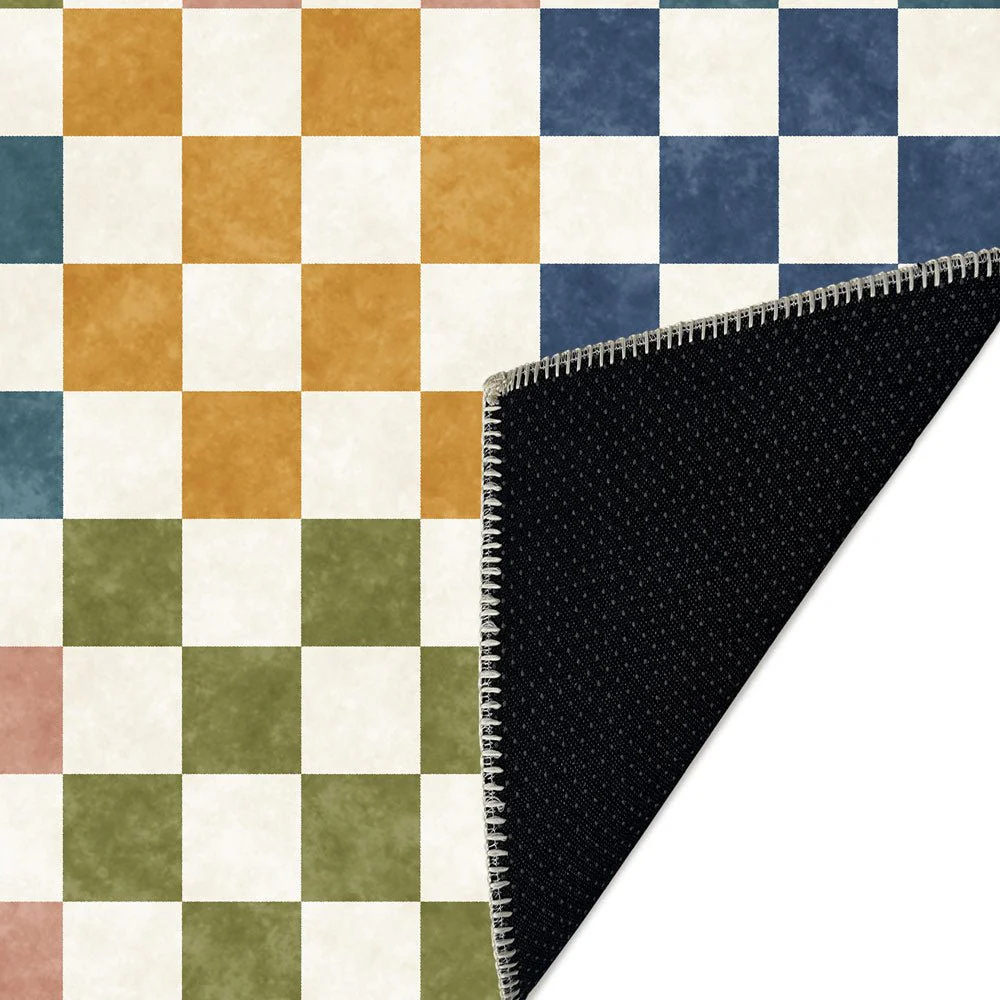 Modern Geometrical Multicolor Machine Washable Cotton Area Rug - Image 8