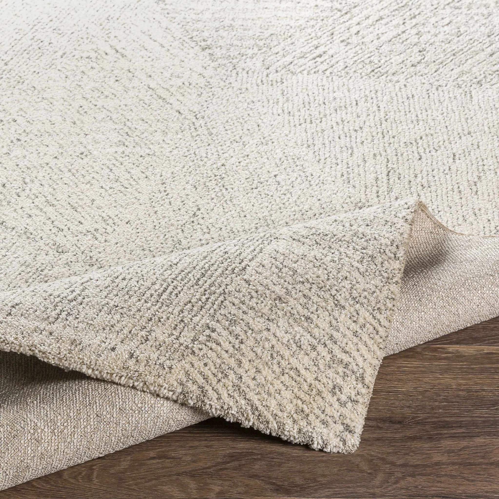 Modern Geometrical Pattern Cream Machine Woven Rug - Image 3