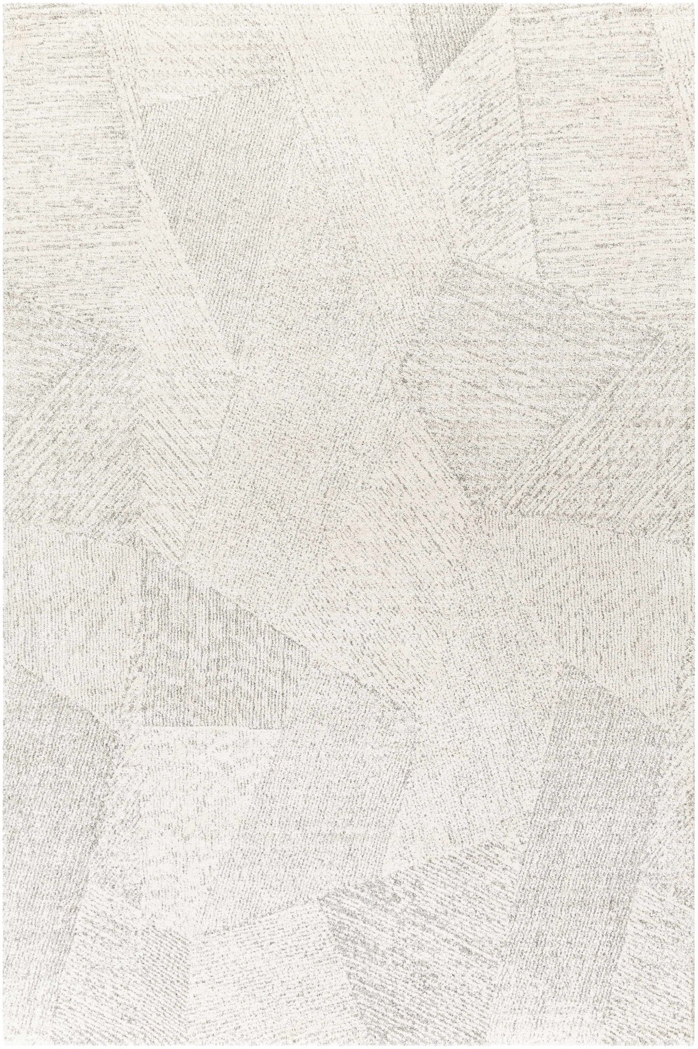 Modern Geometrical Pattern Cream Machine Woven Rug - Image 8