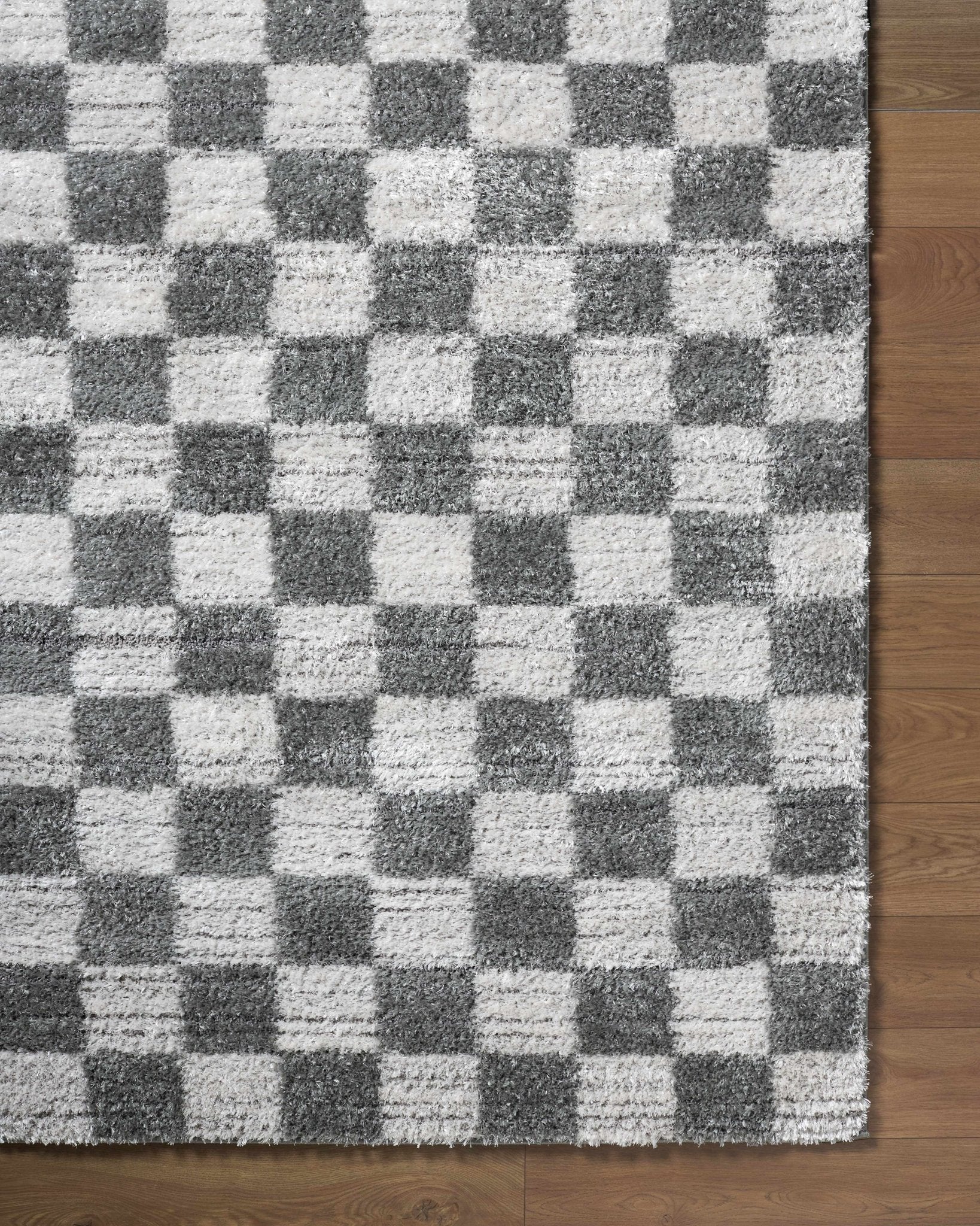 Modern Geometrical Pattern White And Charcoal Area Rug - Image 6