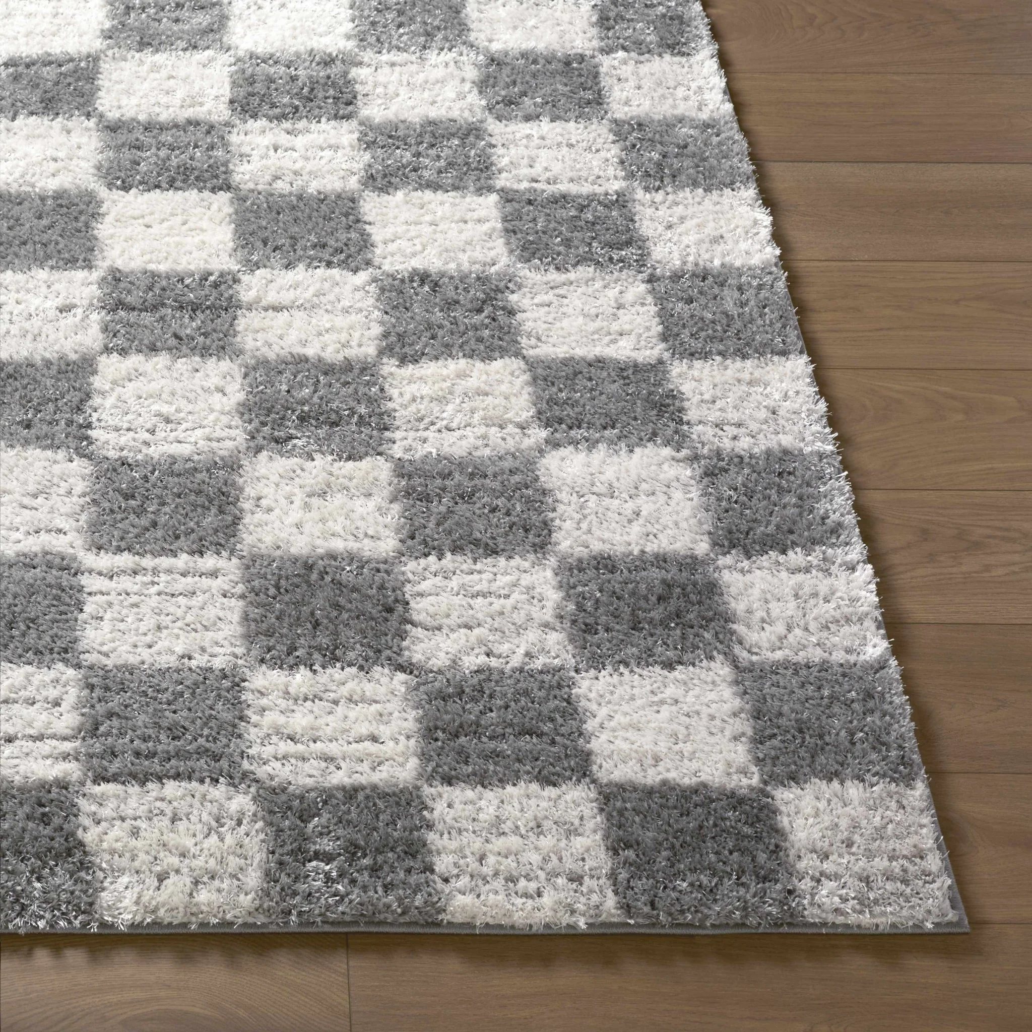 Modern Geometrical Pattern White And Charcoal Area Rug - Image 8