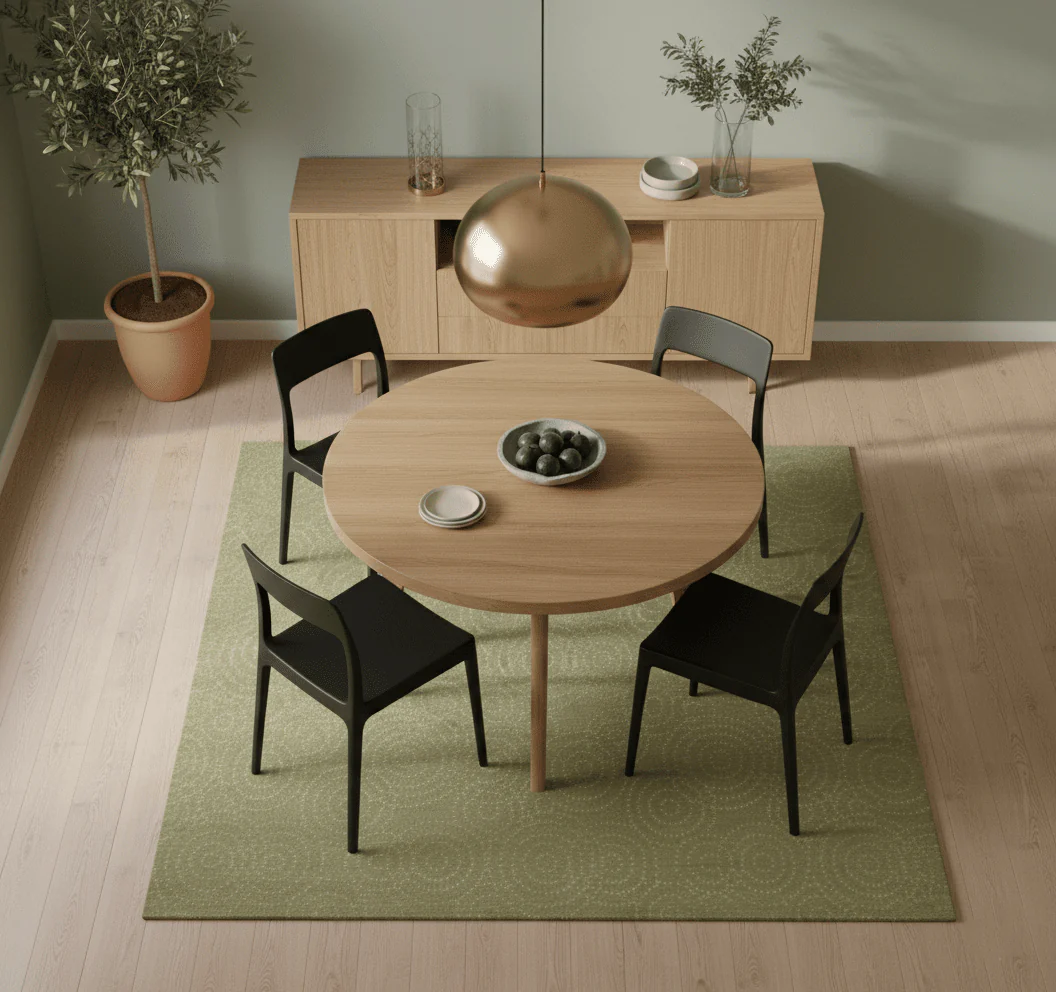 Modern Design Olive Hand loom 6x6 Square wool Area Rug - Image 2