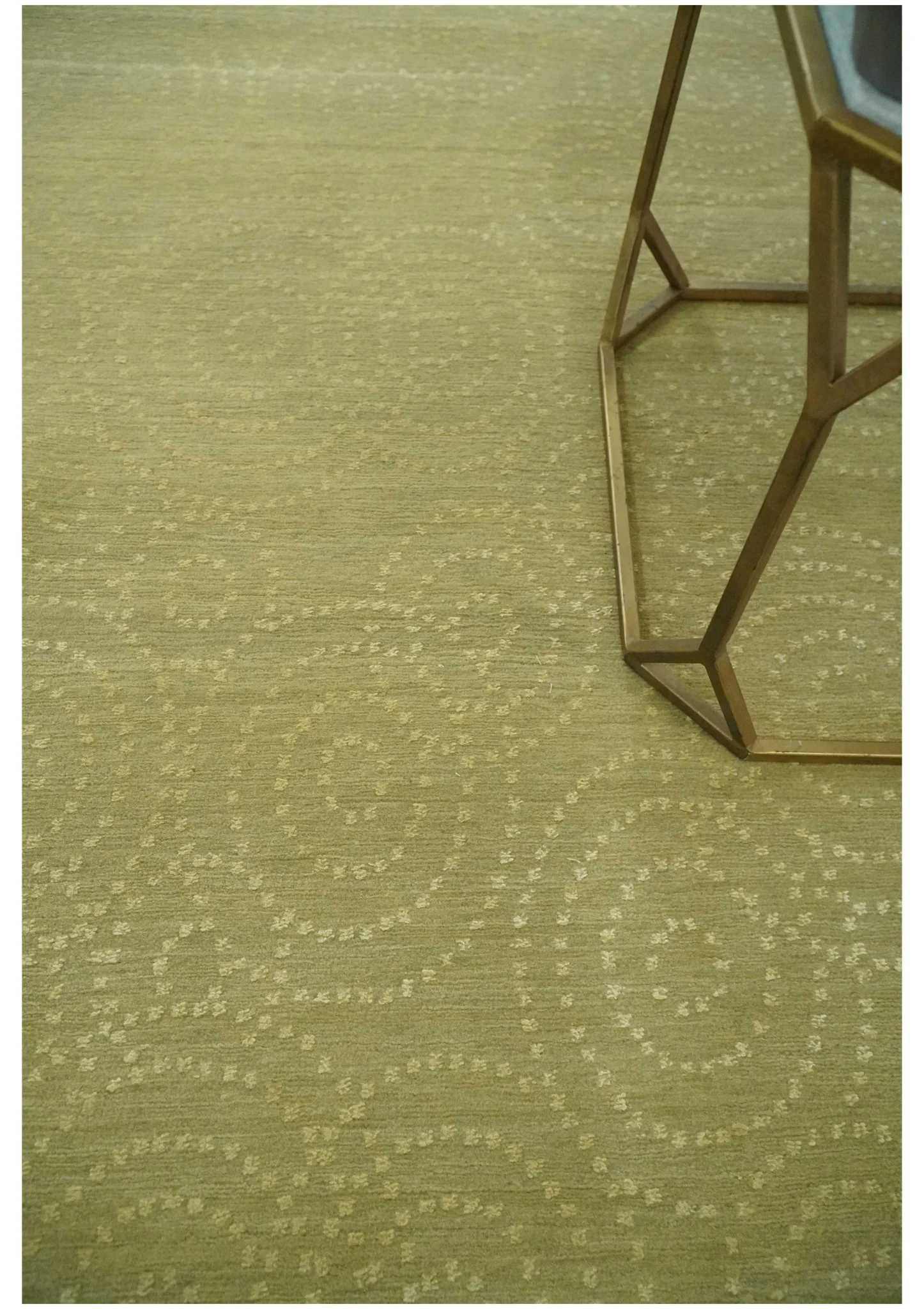 Modern Design Olive Hand loom 6x6 Square wool Area Rug - Image 3