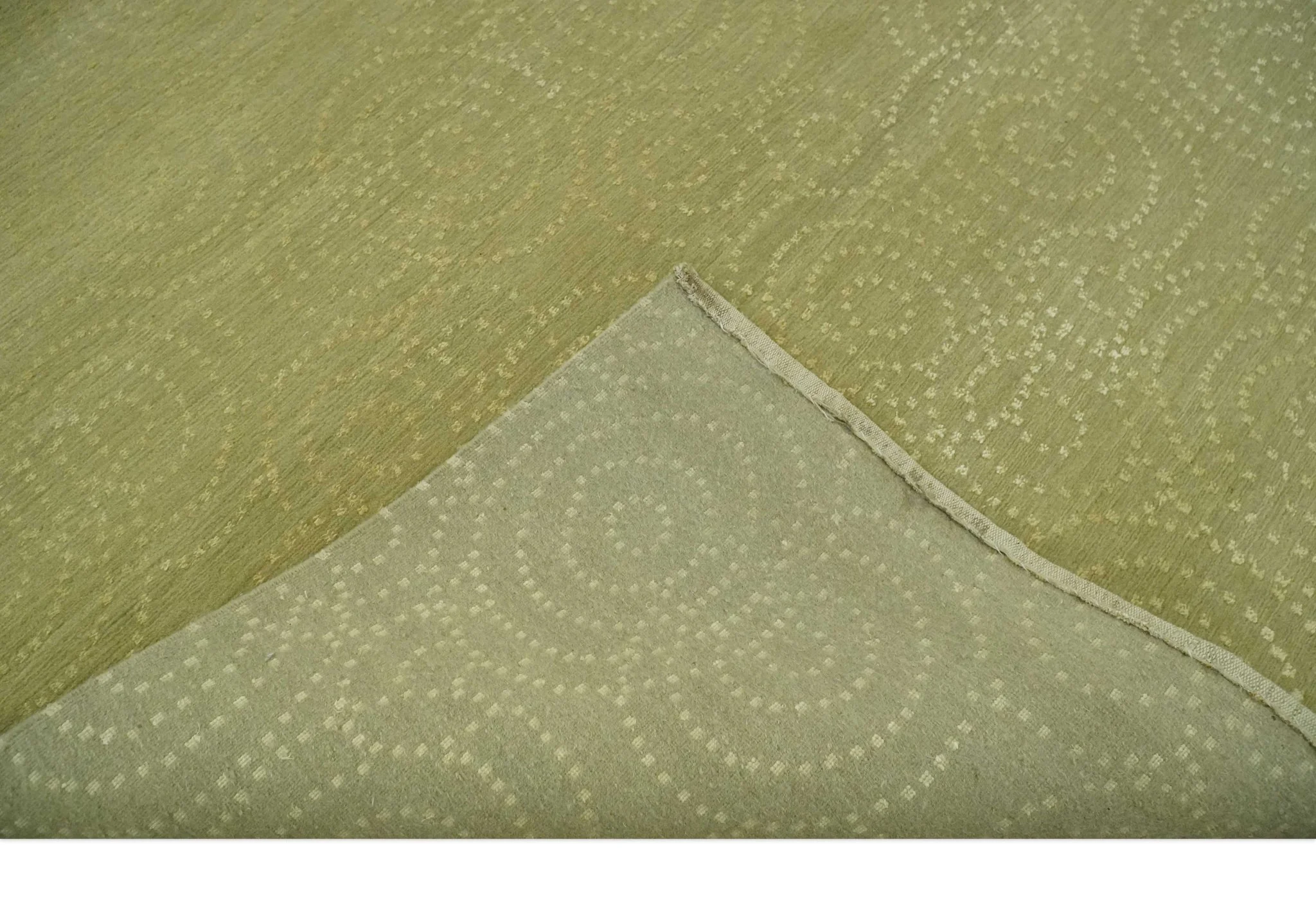 Modern Design Olive Hand loom 6x6 Square wool Area Rug - Image 7