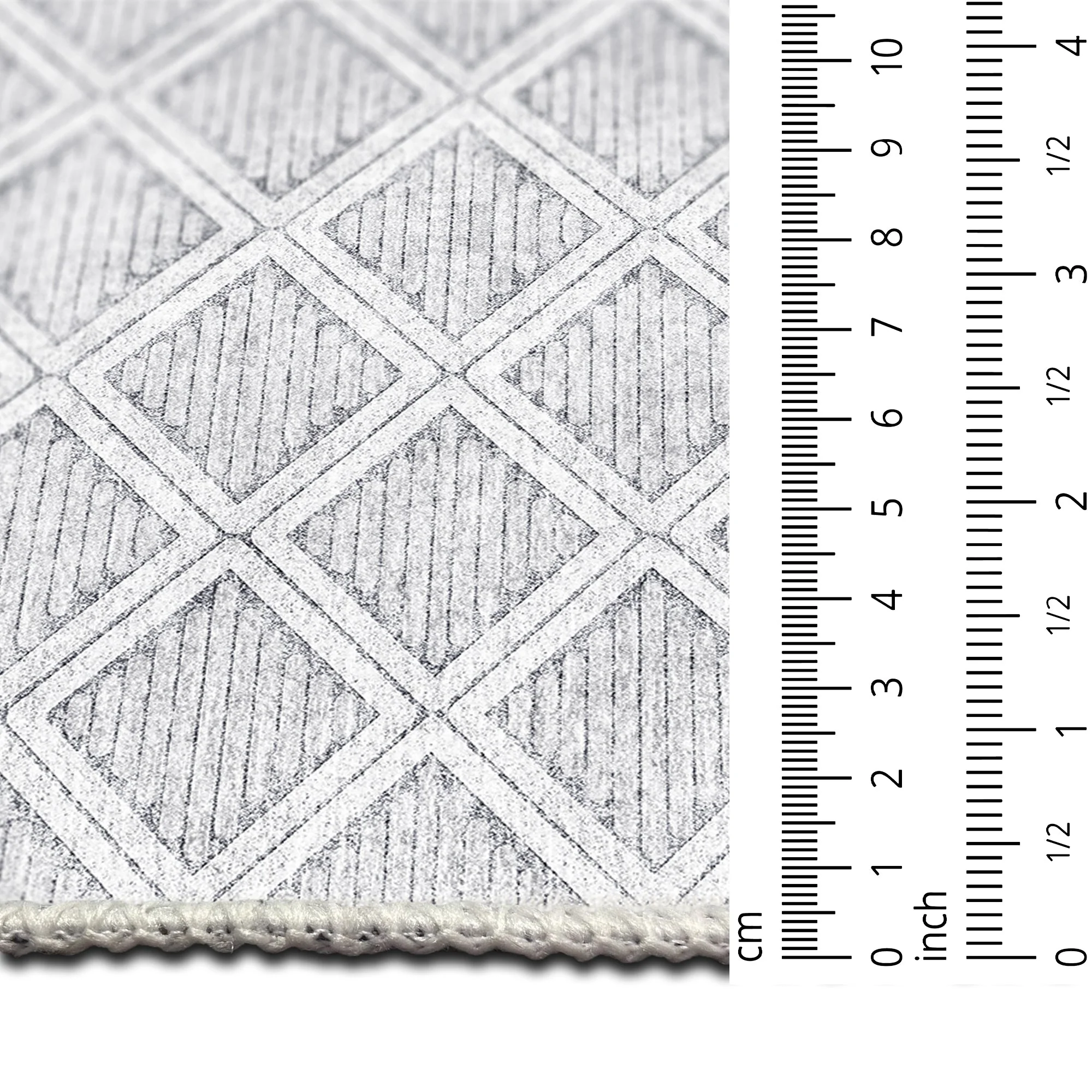 Modern Geometrical Silver Machine Washable Cotton Area Rug - Image 8
