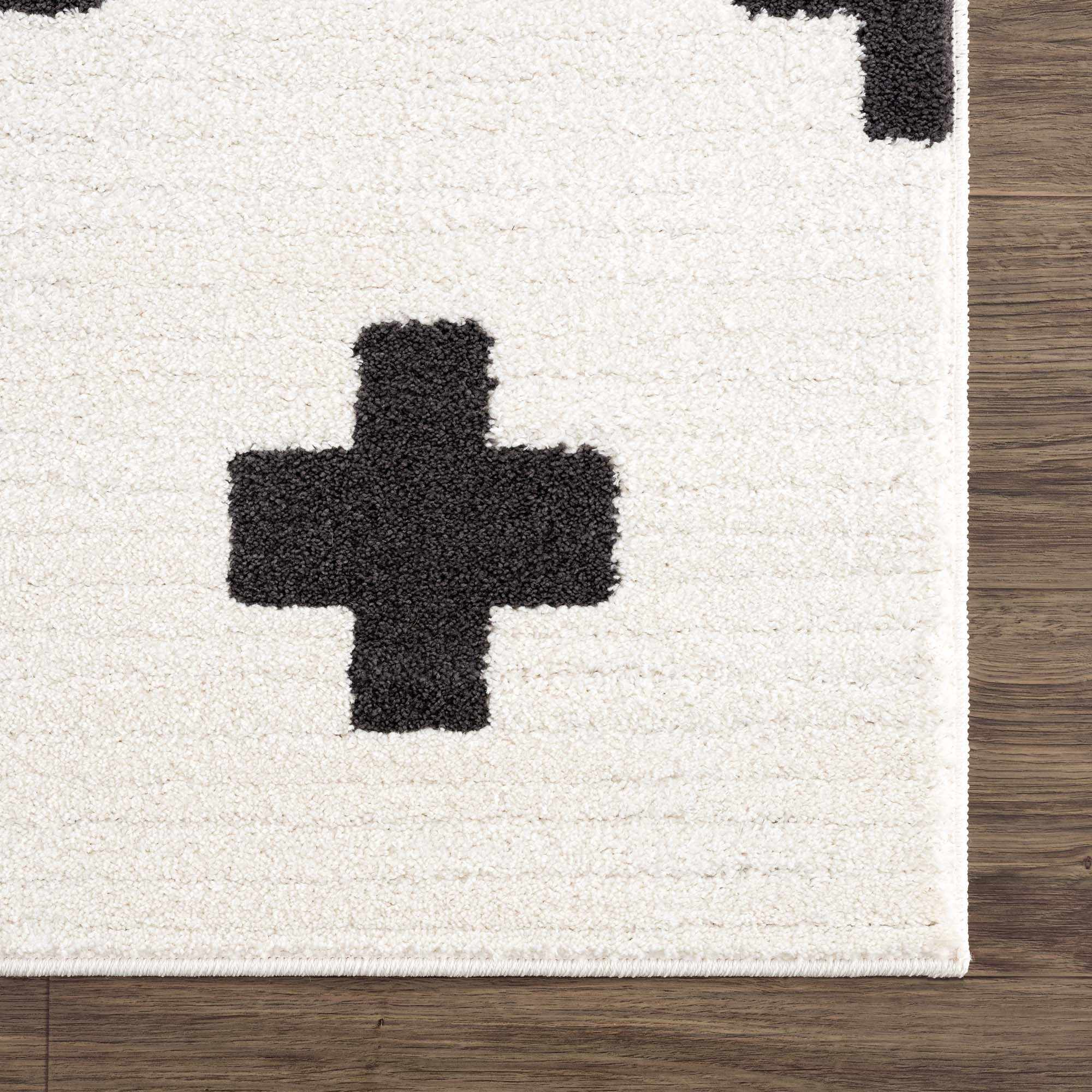 Modern Geometrical Stripes texture Ivory and Charcoal area rug - Image 10