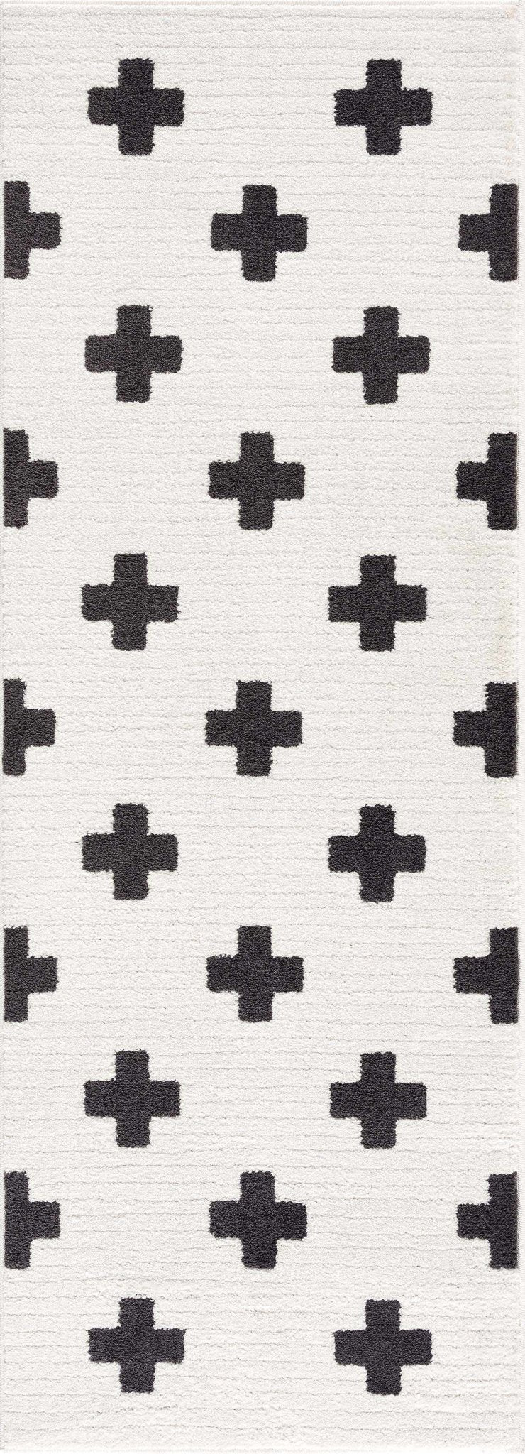 Modern Geometrical Stripes texture Ivory and Charcoal area rug - Image 9