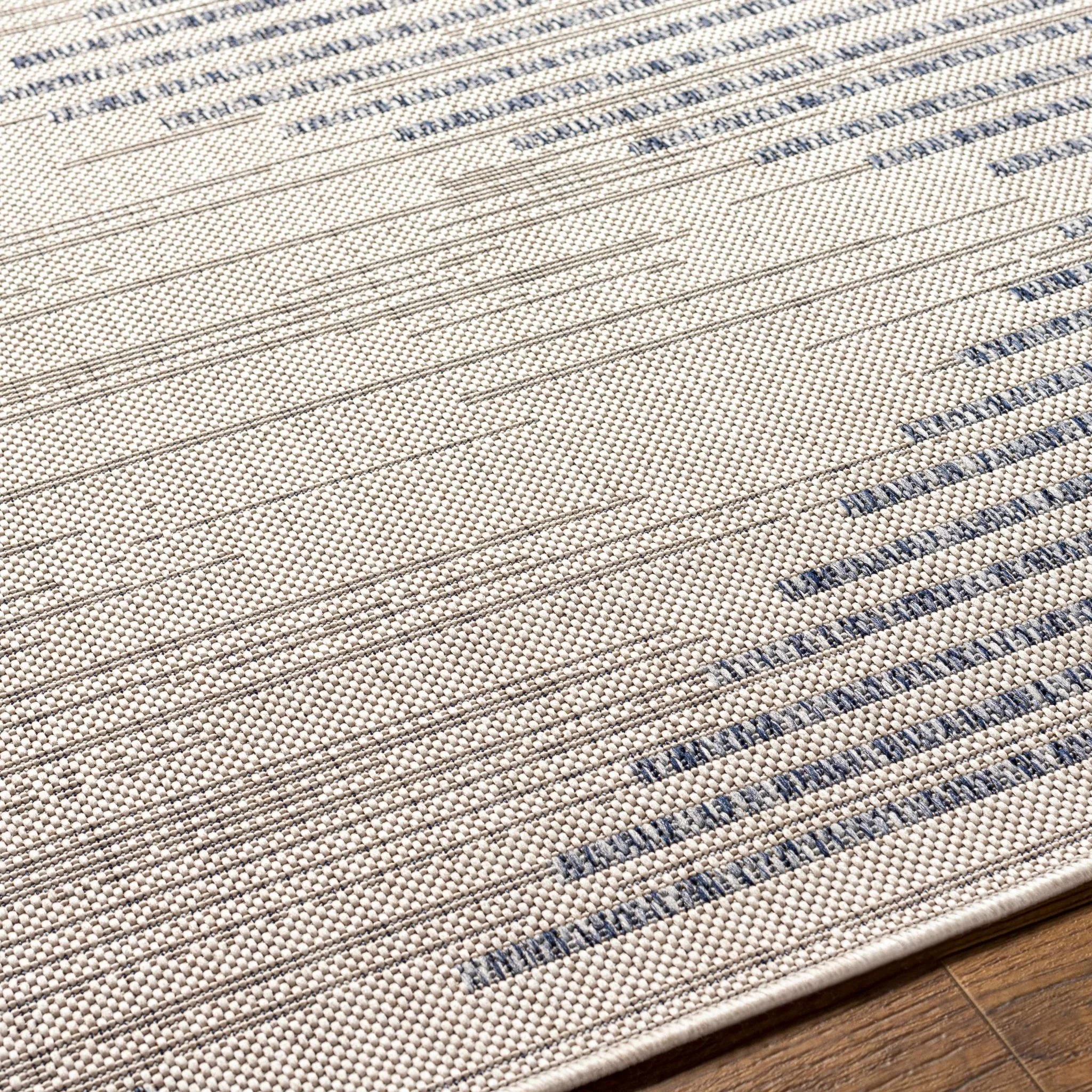 Modern Geometrical Style Blue And Ivory Area Rug - Image 4