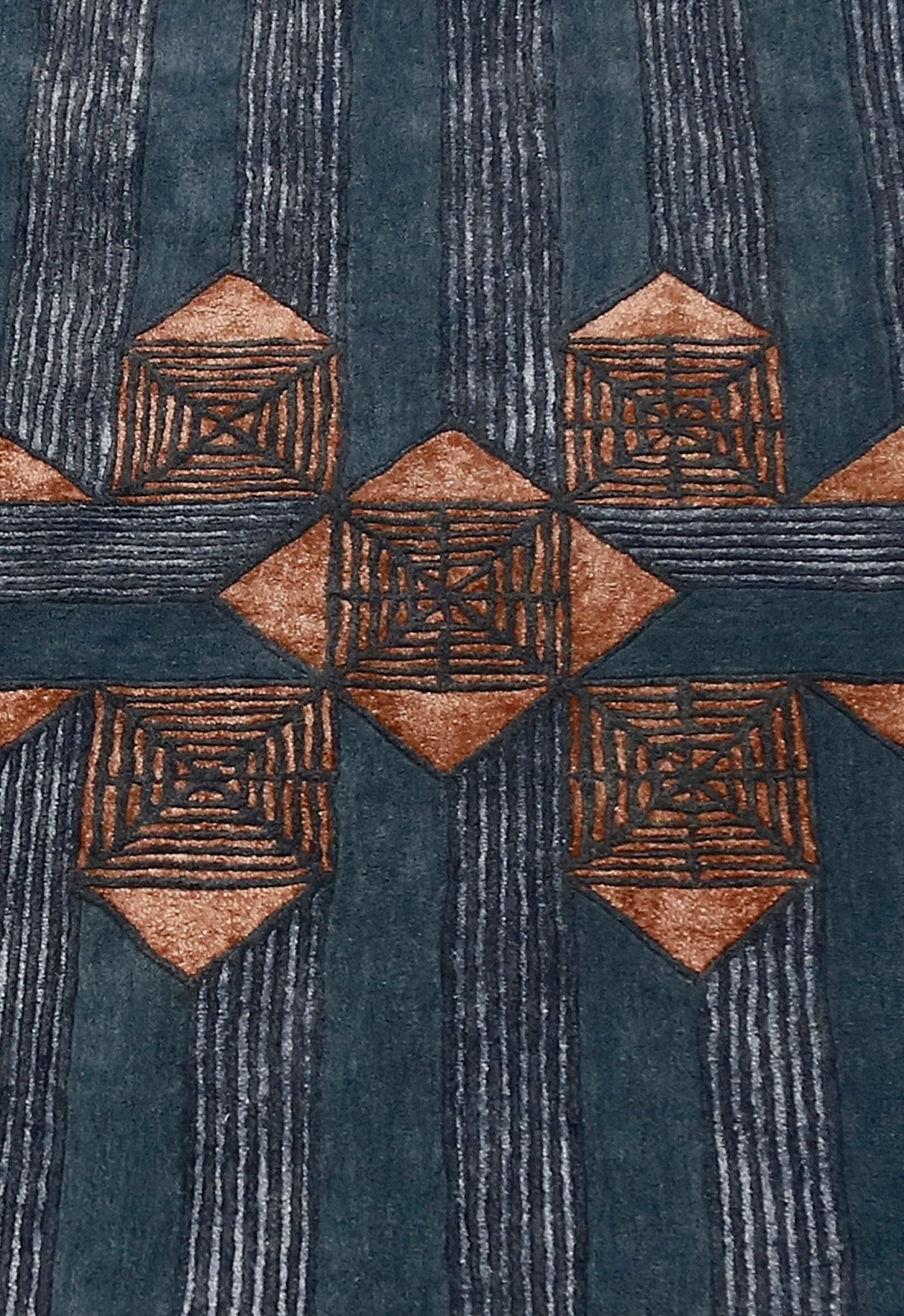 Empress Modern Geometrical Style Gray Hand Tufted 5x8 Wool Rug - Image 7