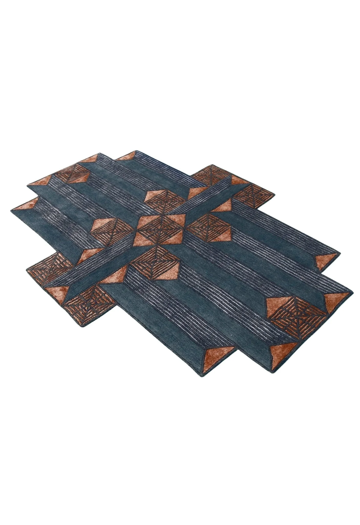 Empress Modern Geometrical Style Gray Hand Tufted 5x8 Wool Rug - Image 8