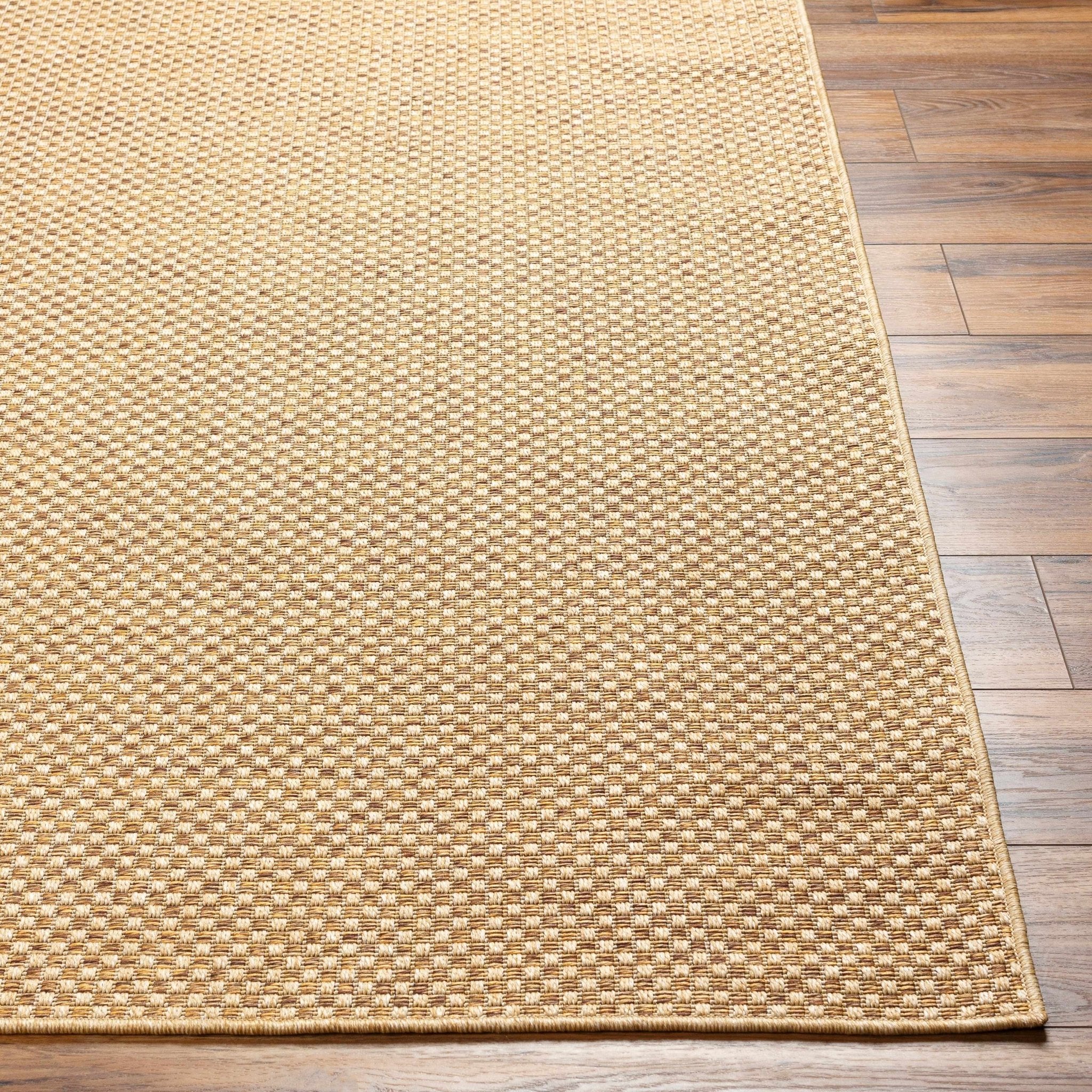 Modern Geometrical Tan and Natural Brown Outdoor safe jute area rug - Image 2