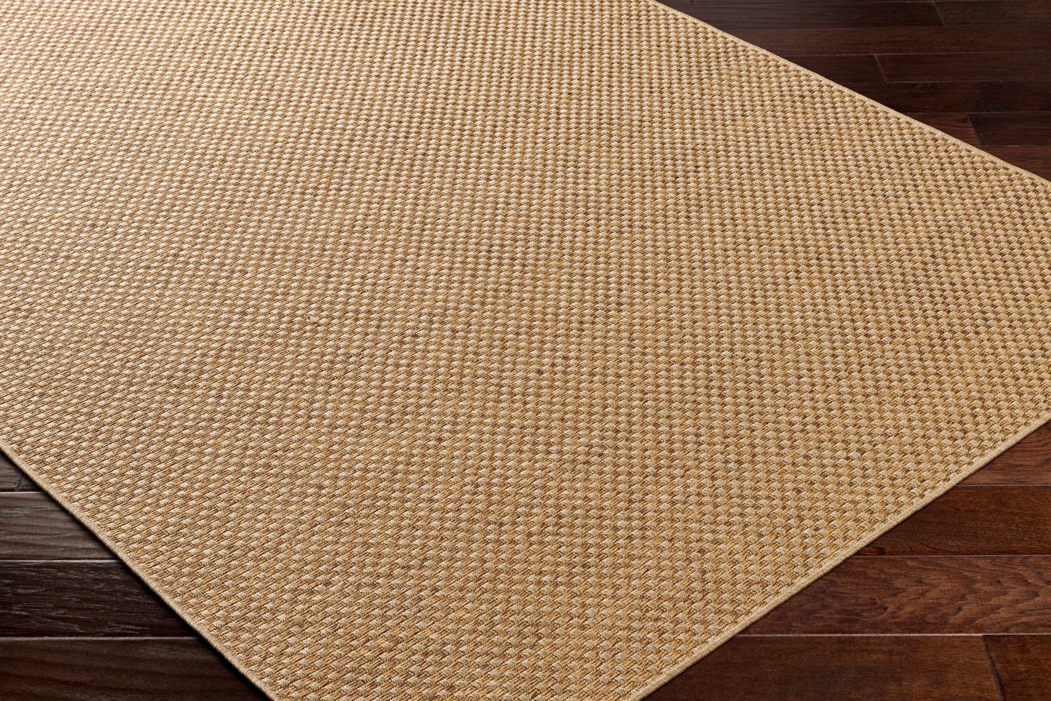 Modern Geometrical Tan and Natural Brown Outdoor safe jute area rug - Image 3