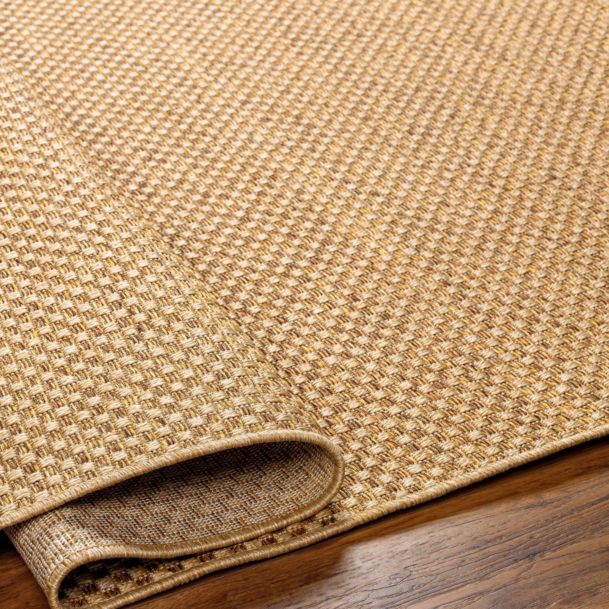 Modern Geometrical Tan and Natural Brown Outdoor safe jute area rug - Image 4