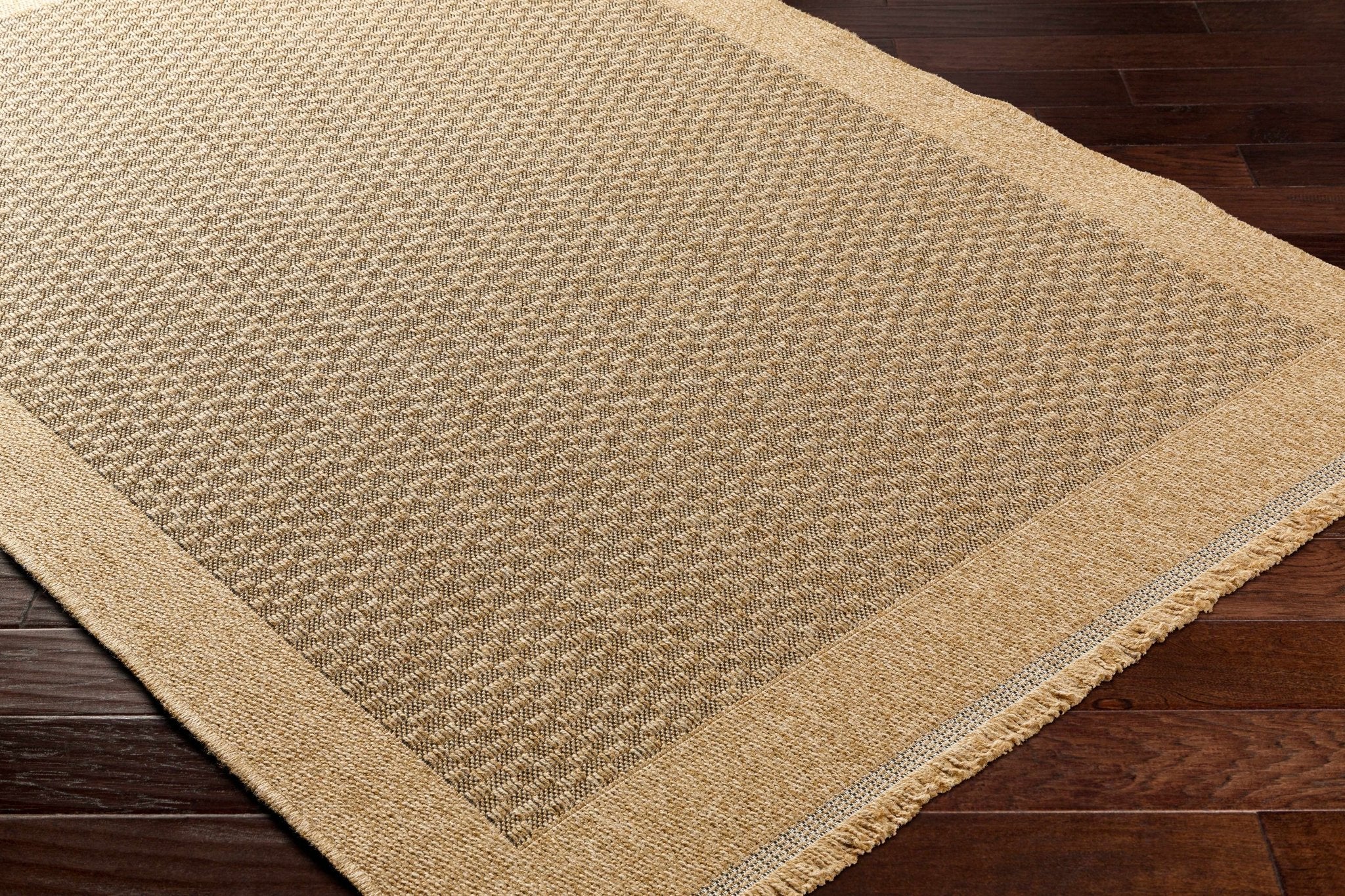 Modern Geometrical Texture Camel and Black Indoor & Outdoor Safe Area Rug - Image 3